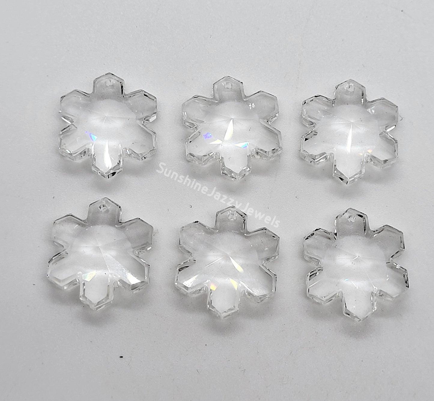 #6707 - Factory Pack Swarovski Crystal Clear 20mm Snowflake Pendants