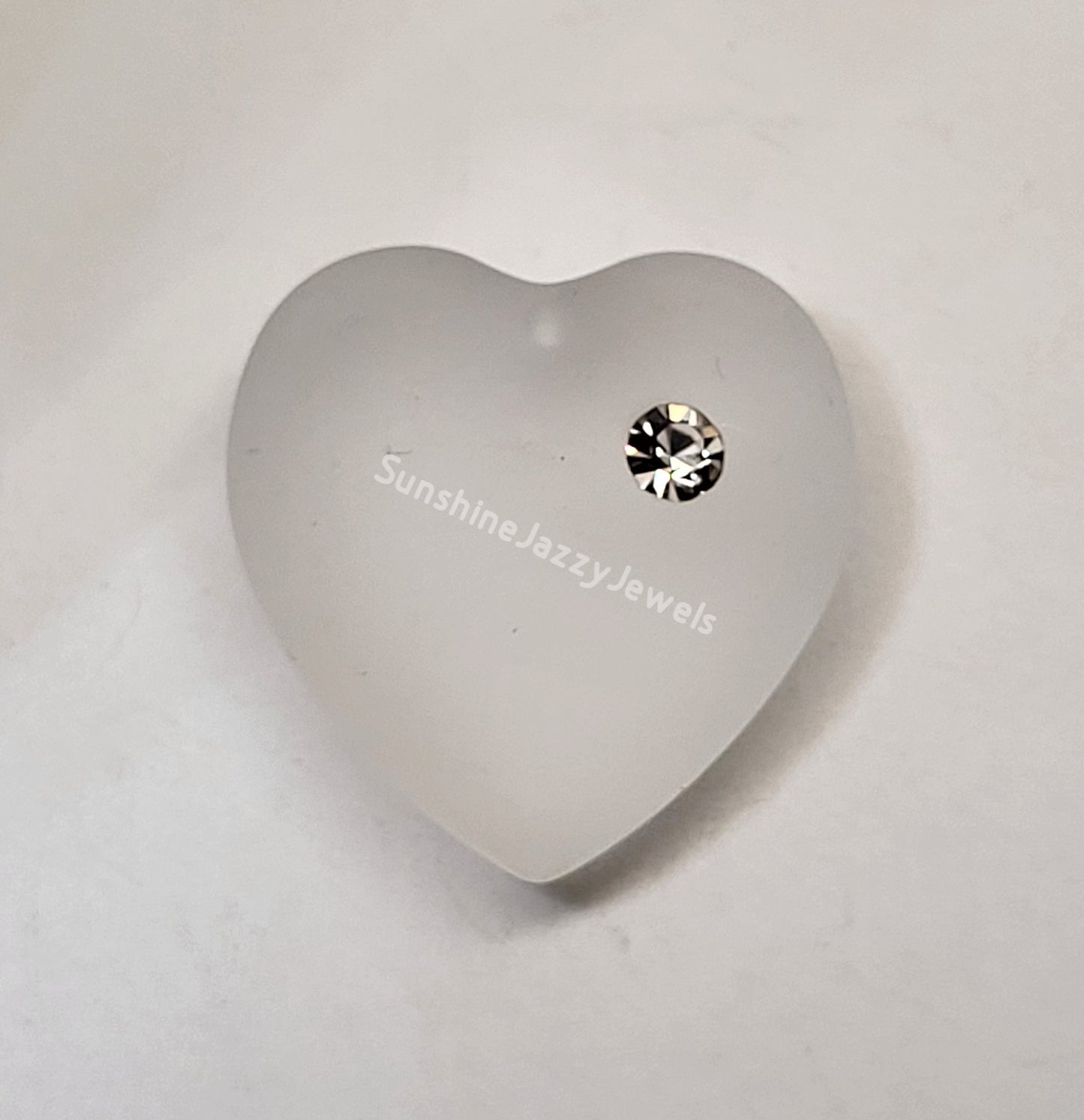 #6221/5 - Swarovski Crystal Matte Heart w/ Rhinestone Pendant