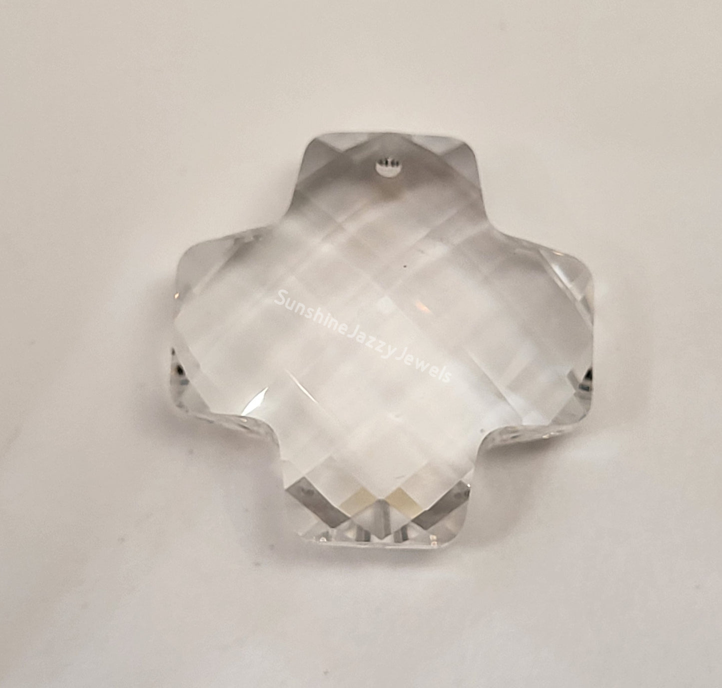 #6863 - Swarovski Crystal Clear Checkerboard Cross Pendant