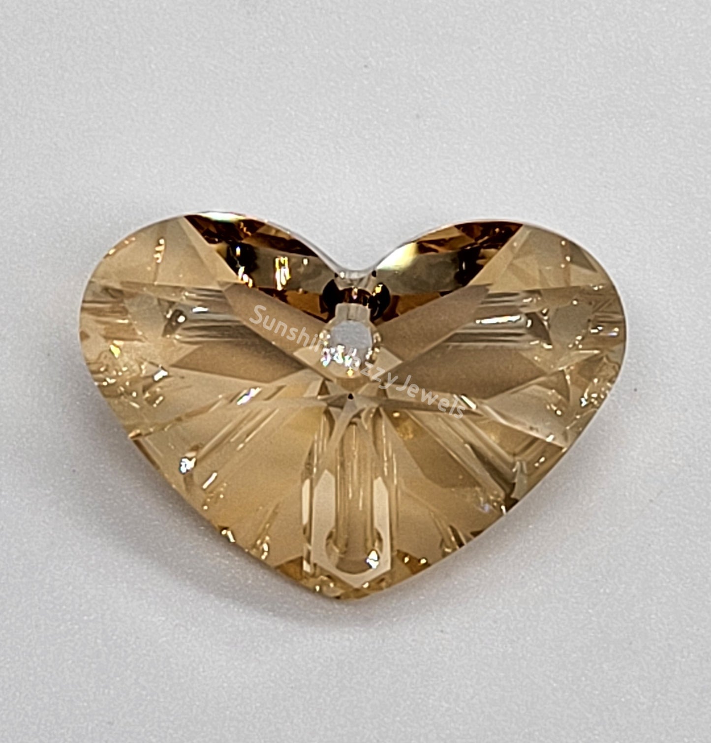 #6260 - Swarovski Crystal Golden Shadow 17mm Crazy 4 U Heart Pendant