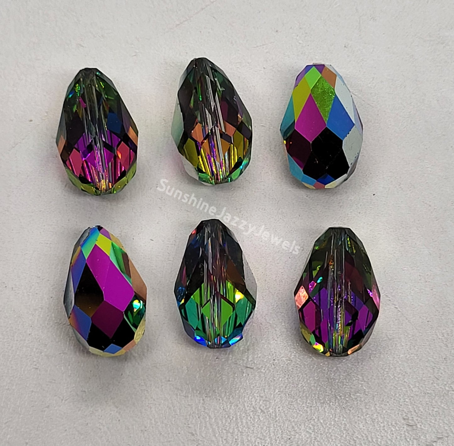 #5500 - Swarovski Crystal 9x6mm Colored Teardrop Beads; 6pc per pack