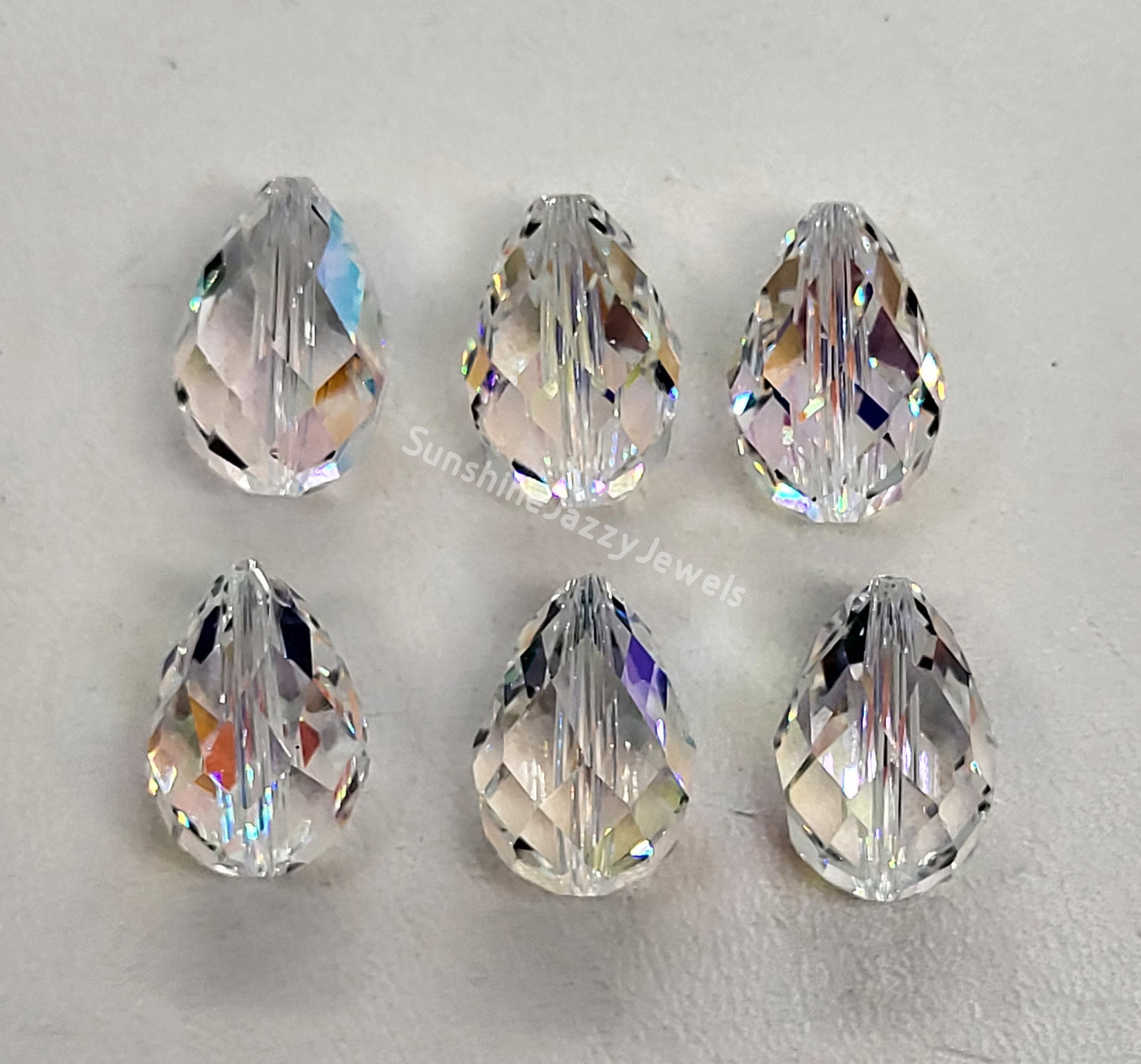 #5500 - Swarovski Crystal 9x6mm Colored Teardrop Beads; 6pc per pack