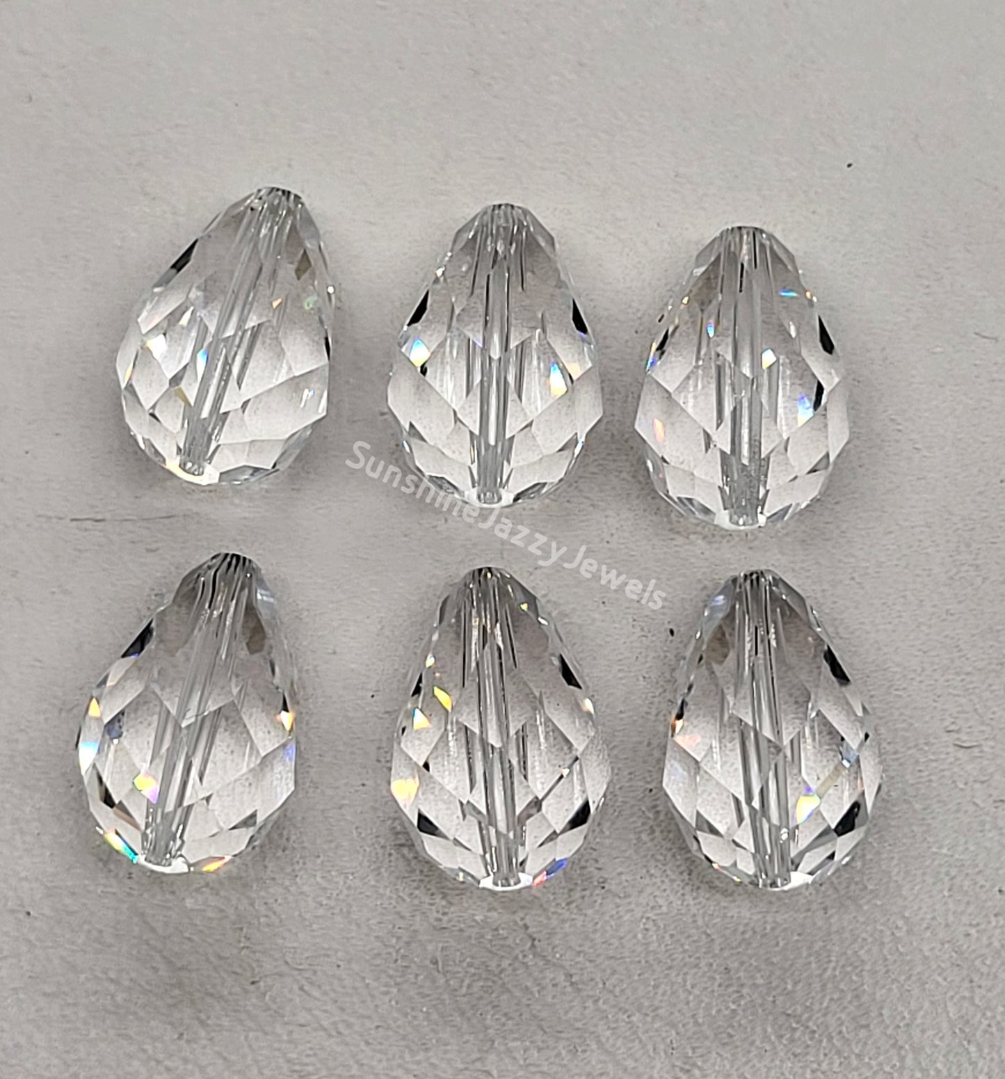 #5500 - Swarovski Crystal Faceted Teardrop Beads; Multiple Sizes and Colors