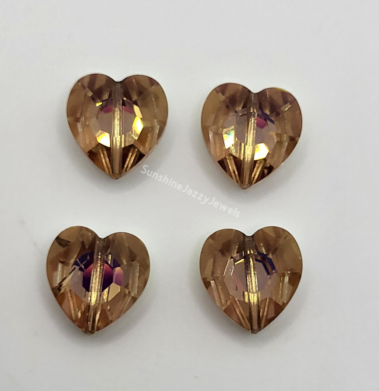 #5131 - Swarovski Crystal Heart Beads; Vertical Drilled