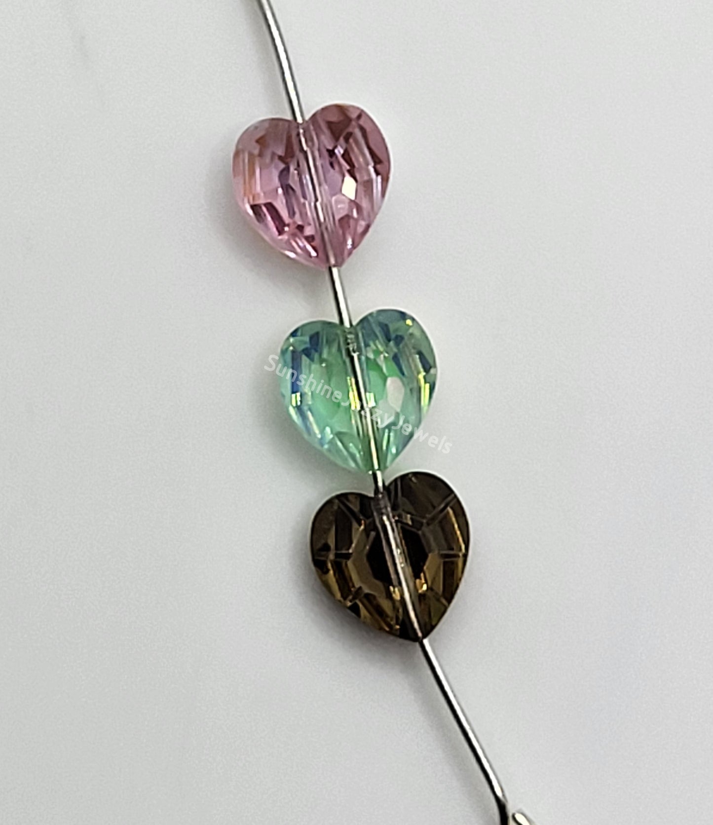 #5131 - Swarovski Crystal Heart Beads; Vertical Drilled