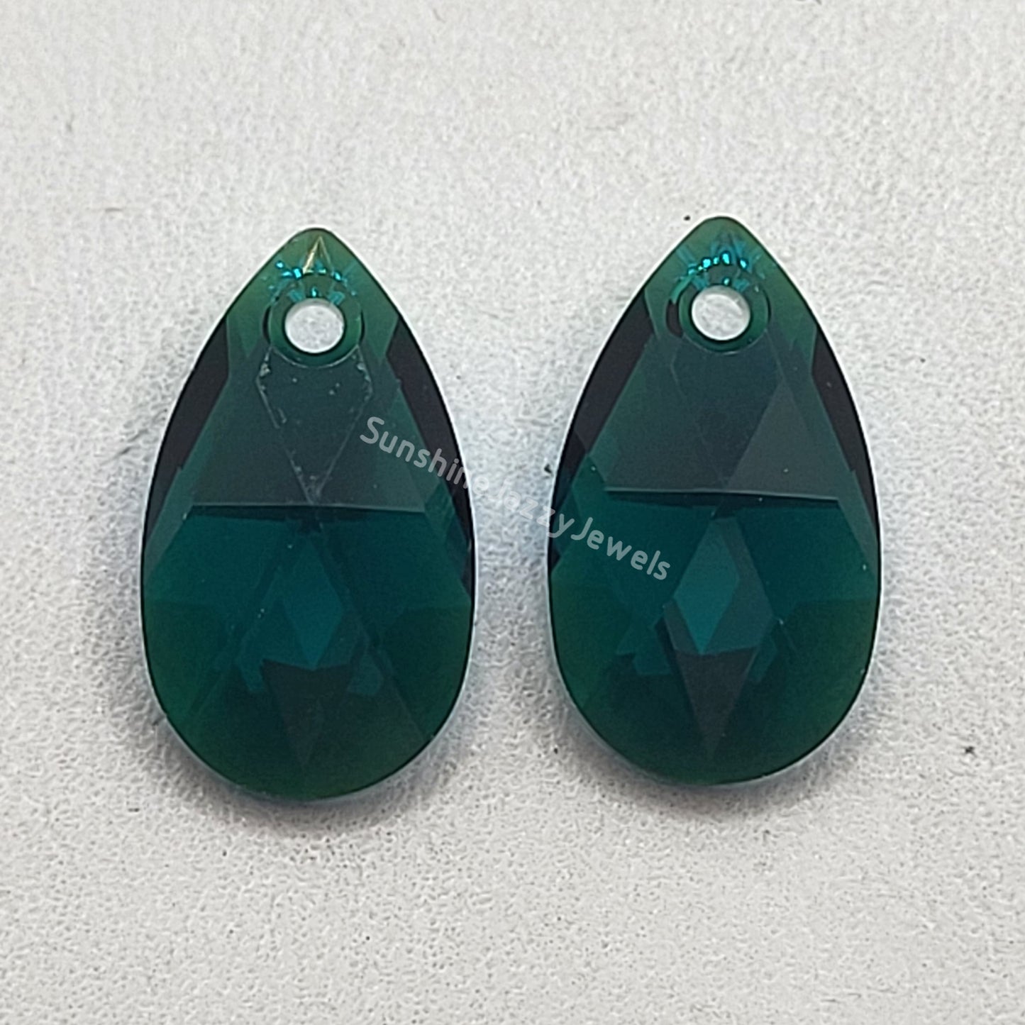 Sterling Silver Earrings - Swarovski Crystal Shimmer Pear Drops