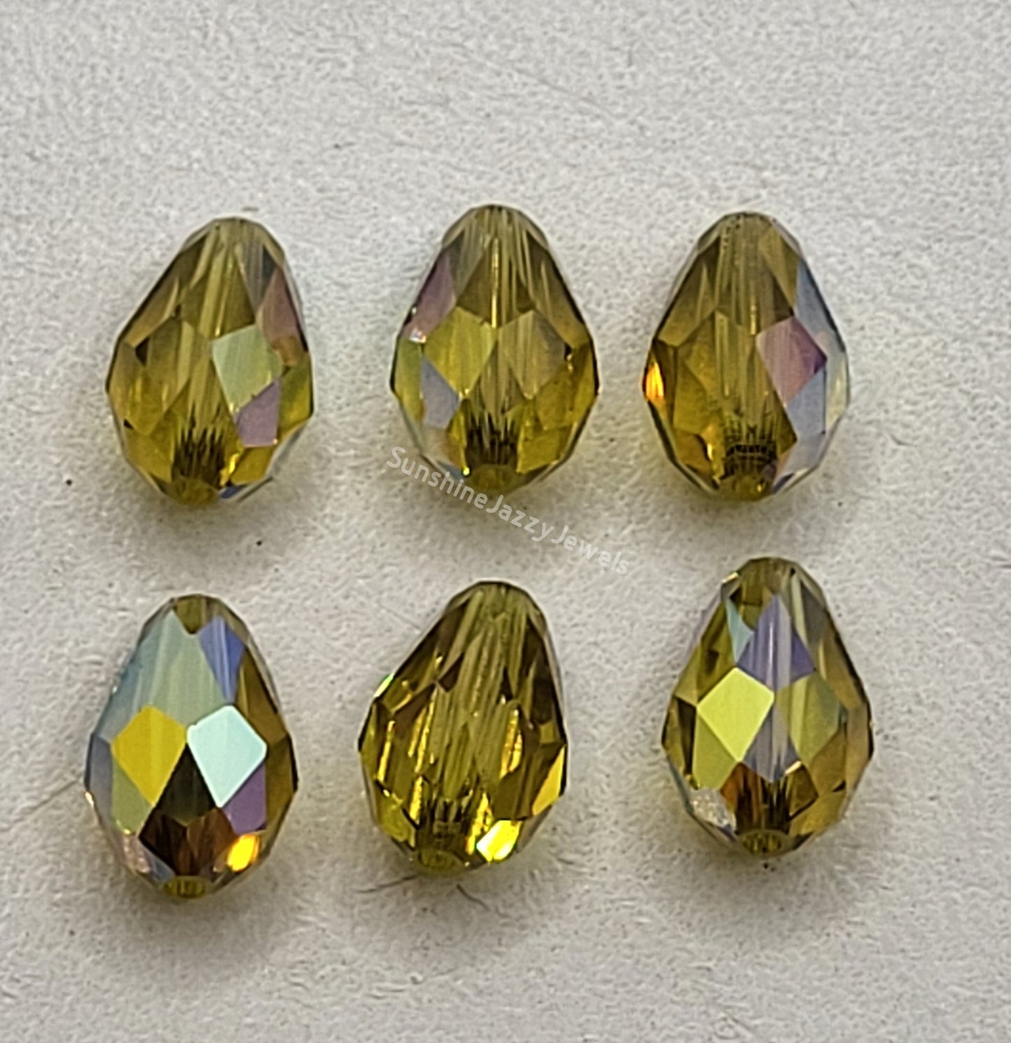#5500 - Swarovski Crystal 9x6mm Colored Teardrop Beads; 6pc per pack