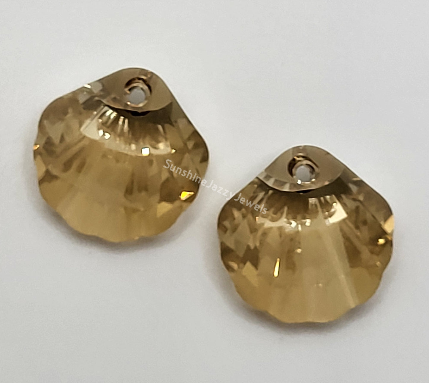 Sterling Silver - Swarovski Crystal Shell Earrings; Multiple Color