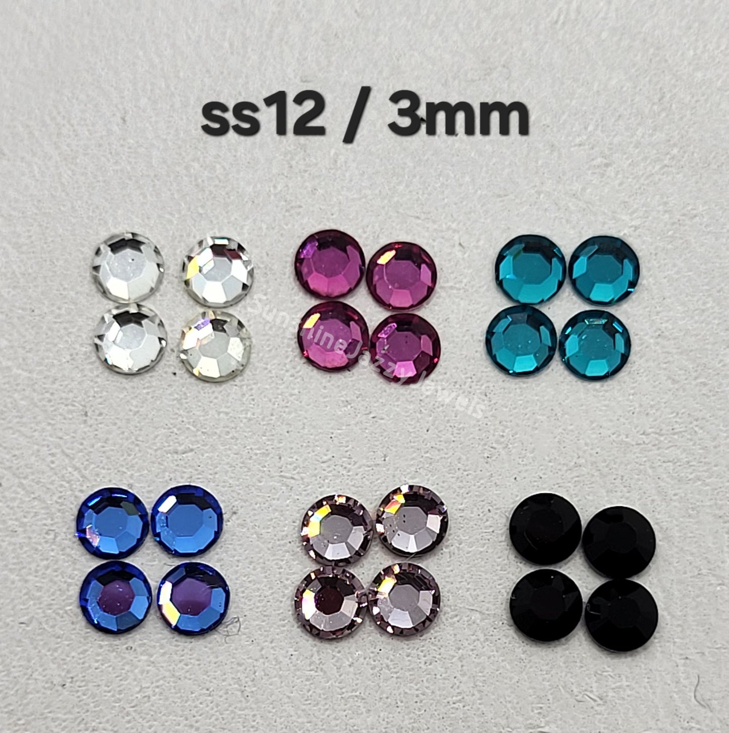 #2000 - Swarovski Crystal ss12 Round Flatback Rhinestones