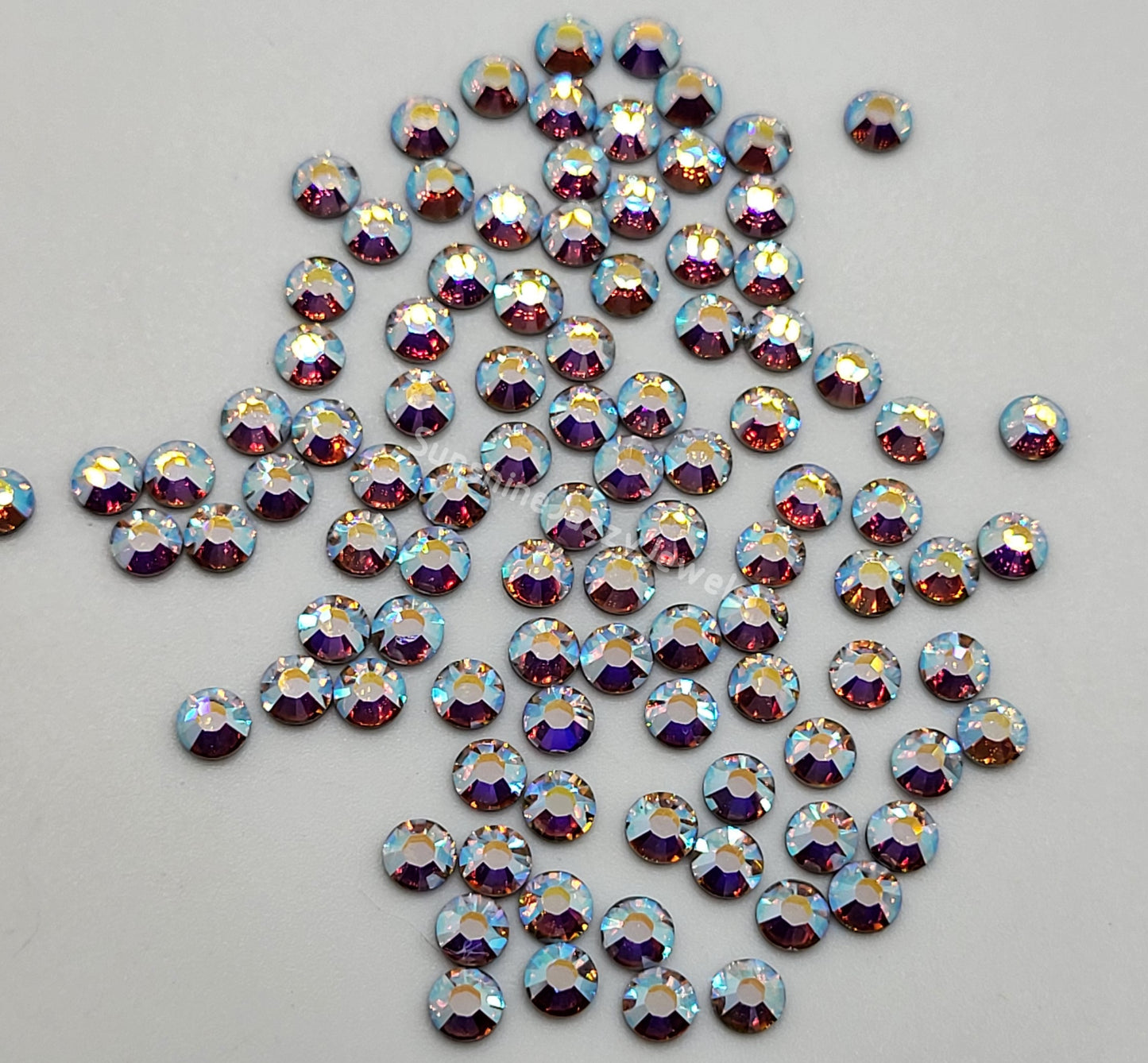 #2028 - Swarovski Crystal Clear AB ss12 Round Flatback 2028 Xilion Rose Rhinestones