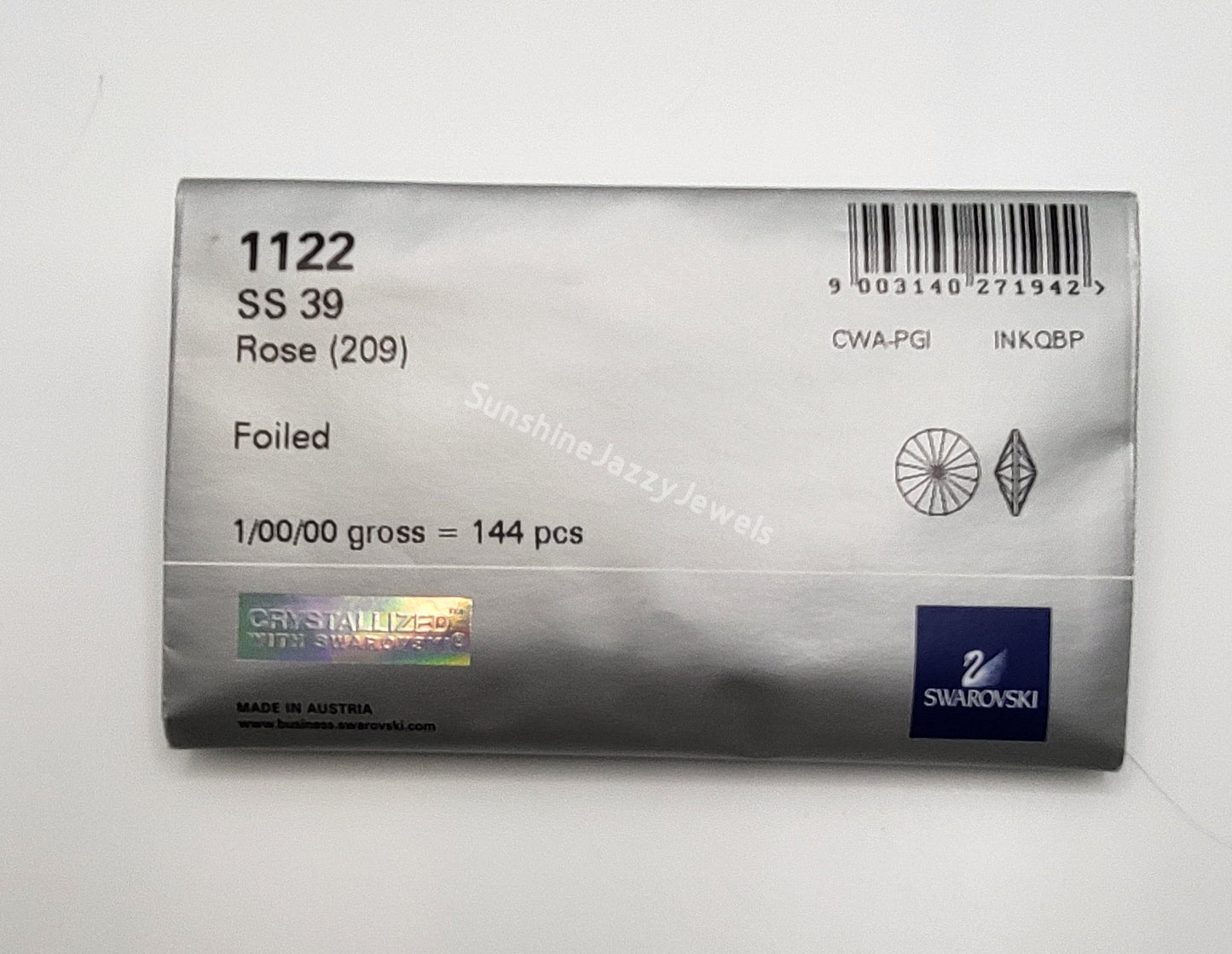 #1122 - Swarovski Crystal ss39 (8mm) Rivoli Stone
