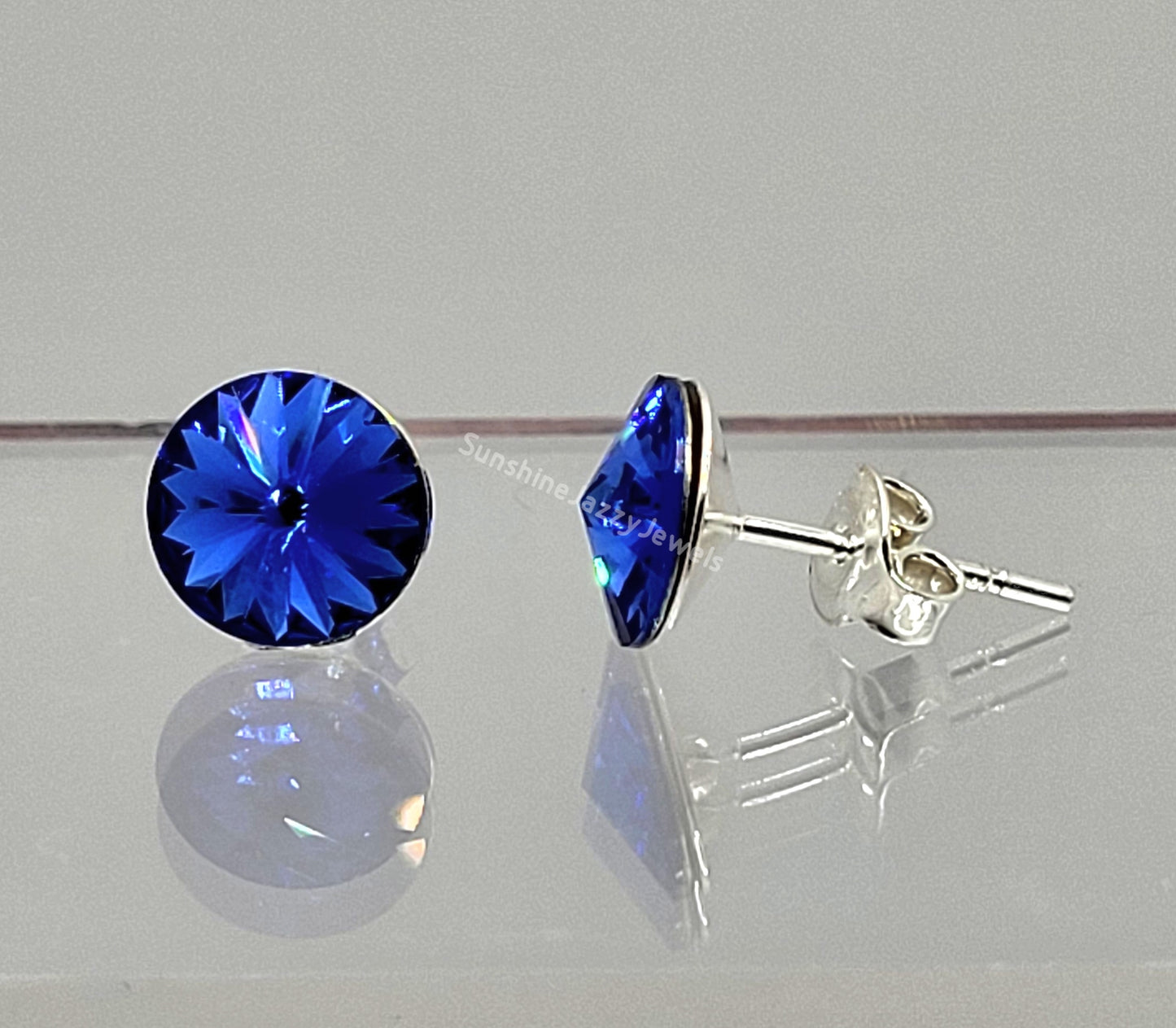 Sterling Silver Earrings - Swarovski Crystal Stud/ Post Earrings; Many Colors!