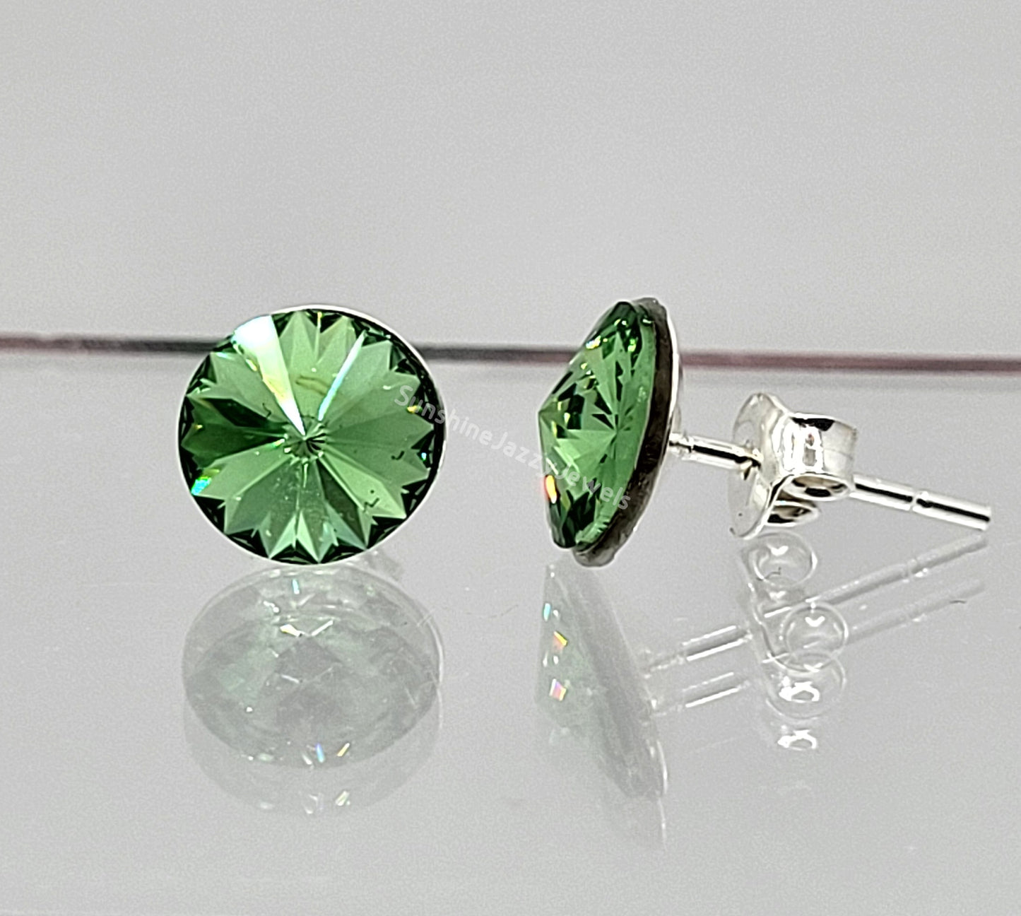 Sterling Silver Earrings - Swarovski Crystal Stud/ Post Earrings; Many Colors!