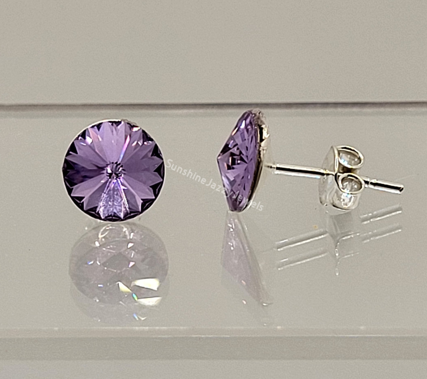 Sterling Silver Earrings - Swarovski Crystal Stud/ Post Earrings; Many Colors!