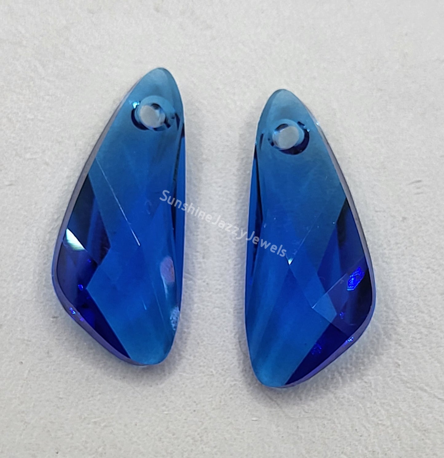 Sterling Silver Earrings - Swarovski Crystal Wing Pendants; VARIOUS COLORS