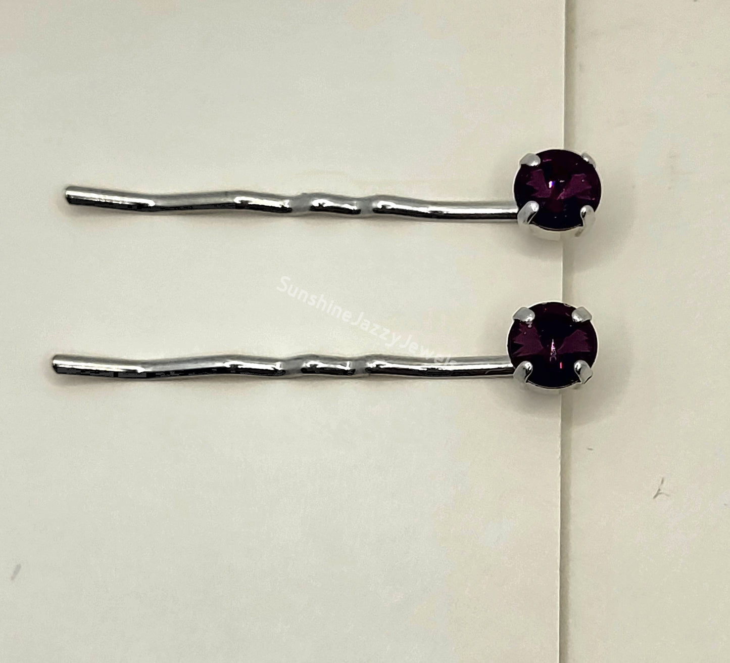 Hair/ Bobby Pins - Swarovski Crystal Chaton Stone; Pack of 2; Many Colors!