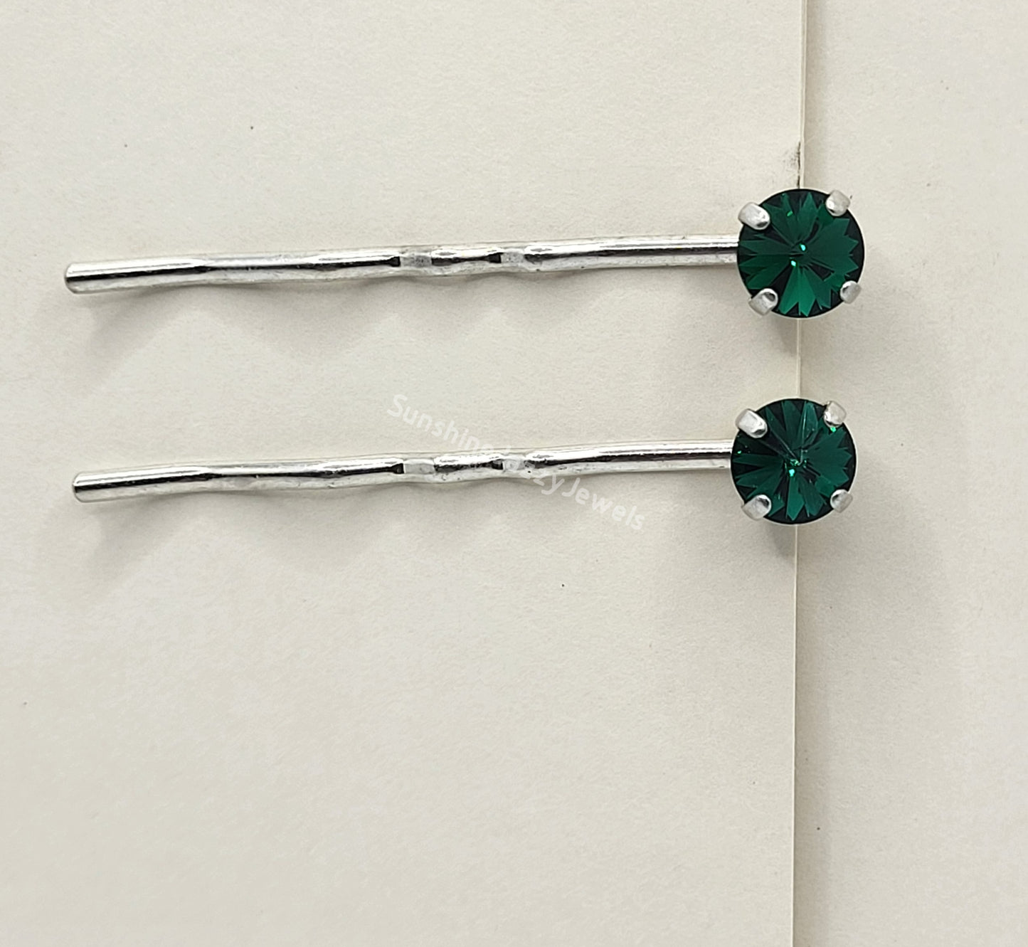 Hair/ Bobby Pins - Swarovski Crystal Chaton Stone; Pack of 2; Many Colors!