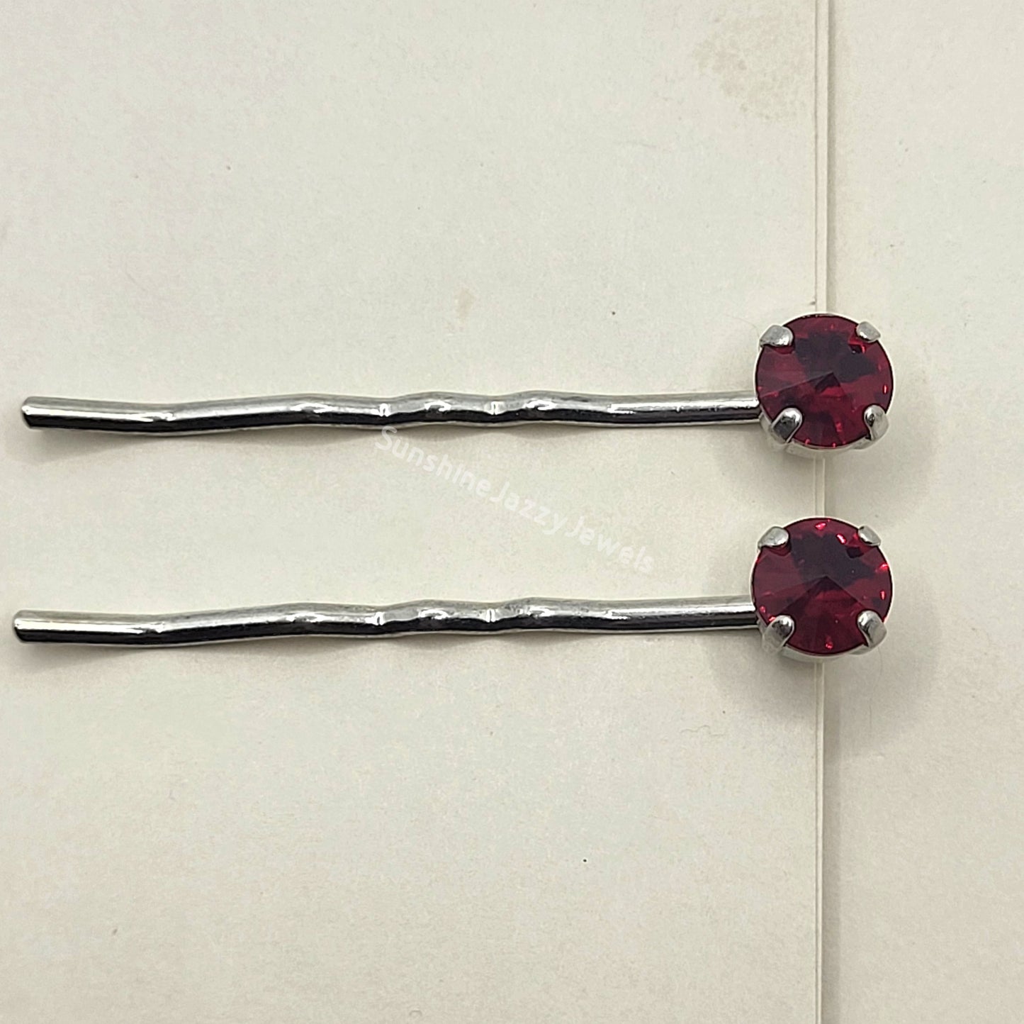 Hair/ Bobby Pins - Swarovski Crystal Chaton Stone; Pack of 2; Many Colors!