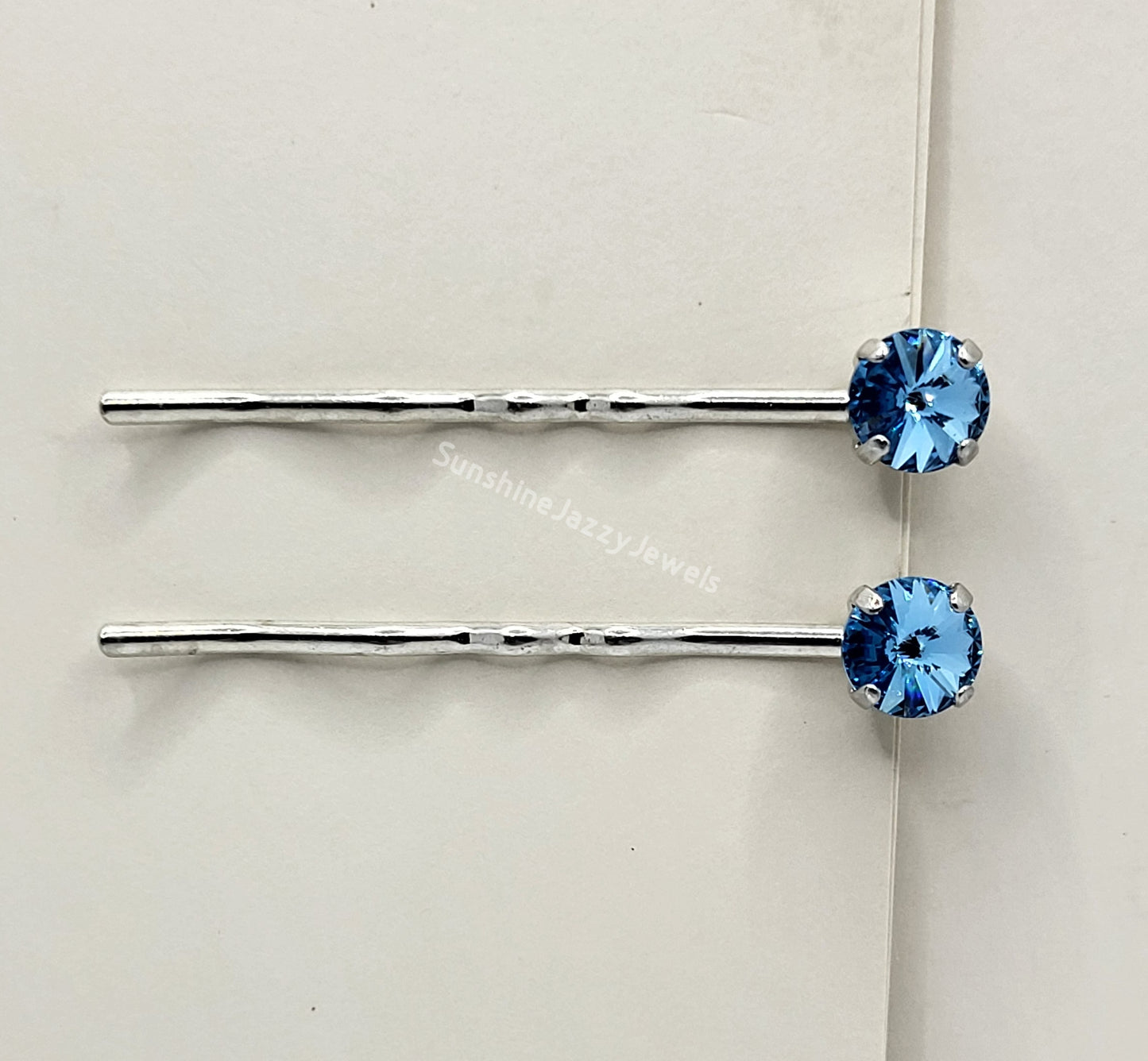 Hair/ Bobby Pins - Swarovski Crystal Chaton Stone; Pack of 2; Many Colors!