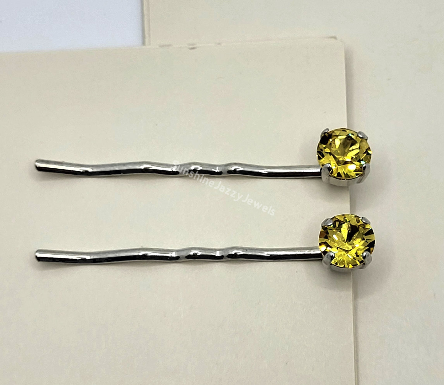 Hair/ Bobby Pins - Swarovski Crystal Chaton Stone; Pack of 2; Many Colors!
