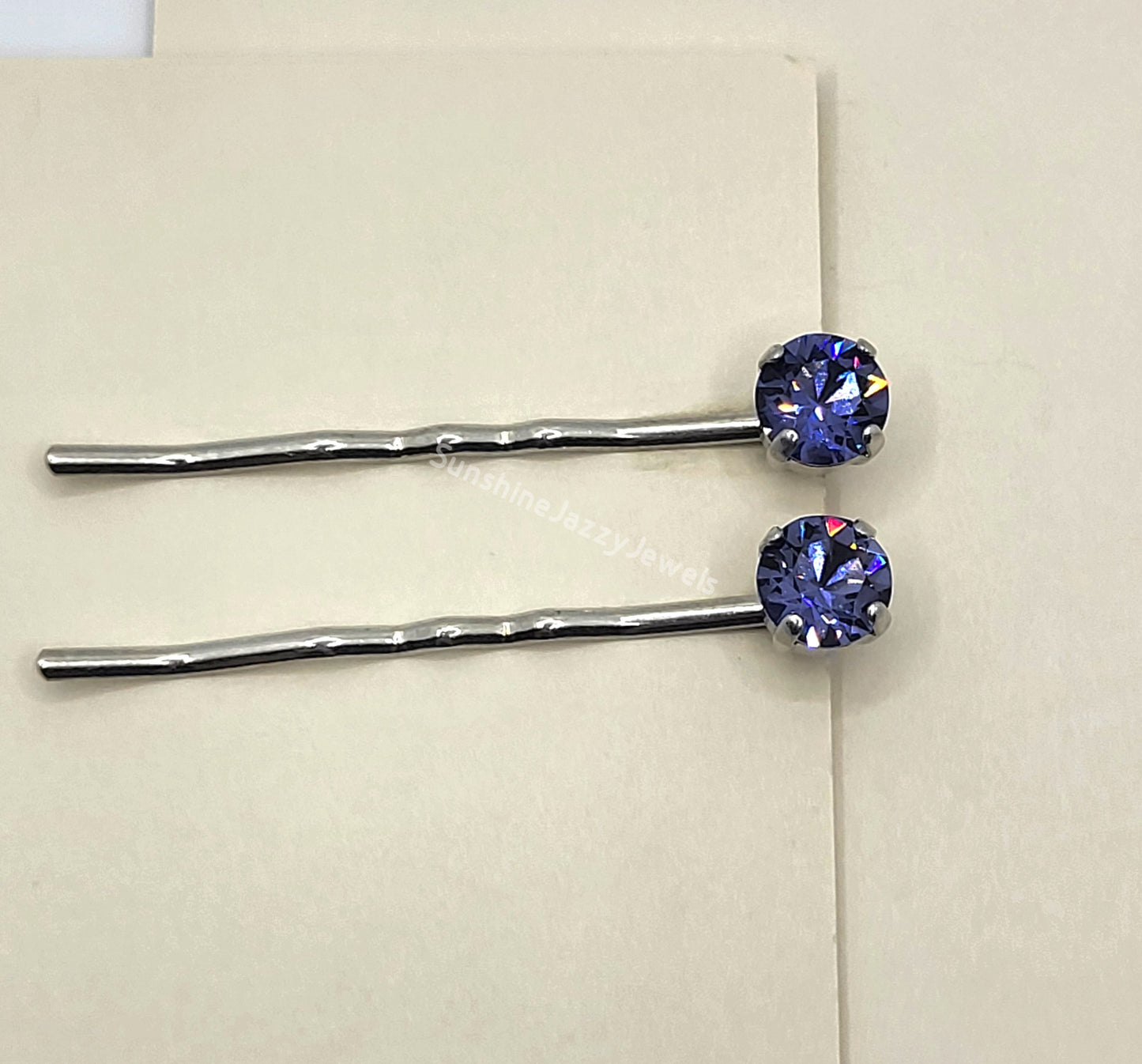 Hair/ Bobby Pins - Swarovski Crystal Chaton Stone; Pack of 2; Many Colors!