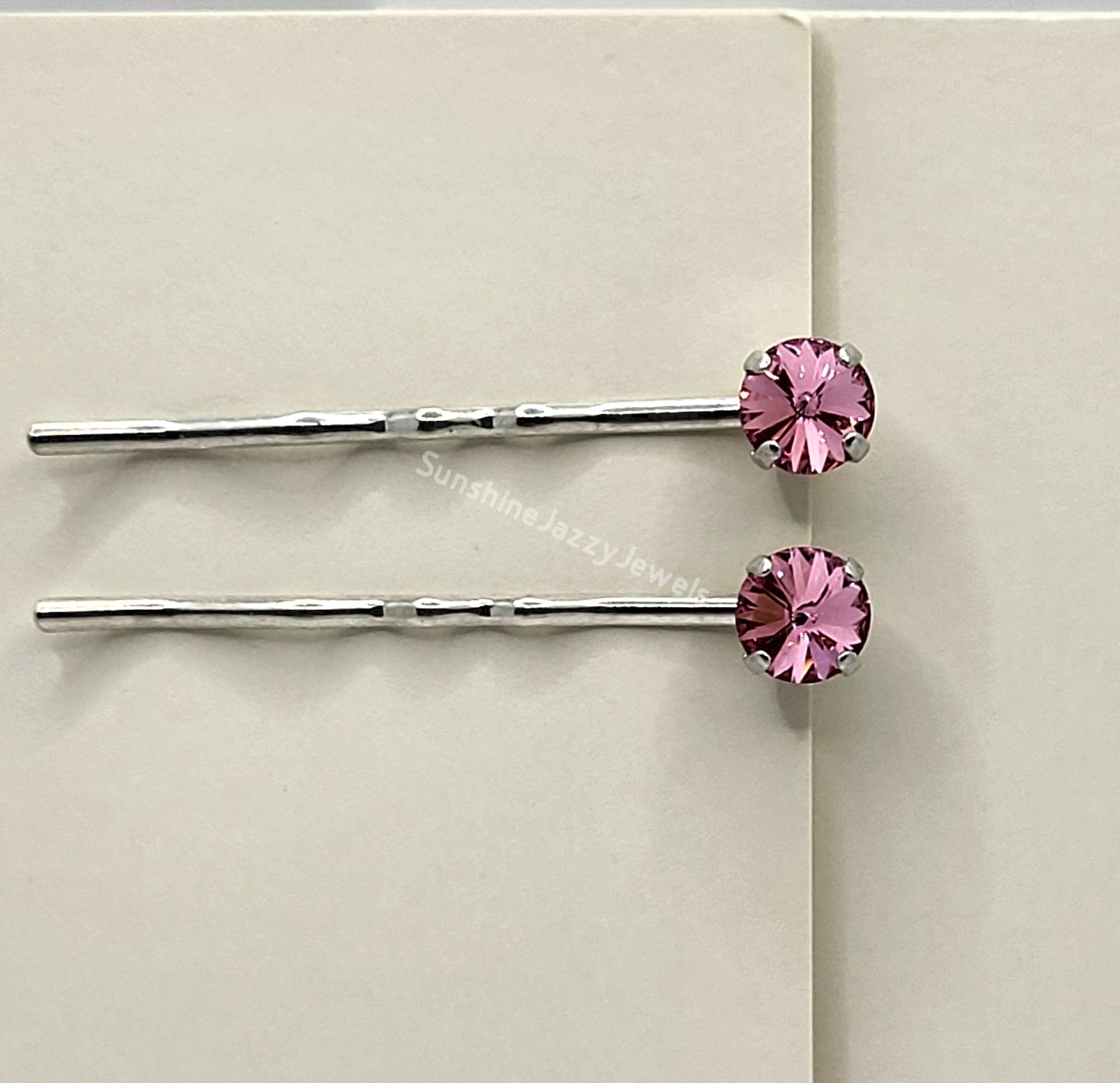 Hair/ Bobby Pins - Swarovski Crystal Chaton Stone; Pack of 2; Many Colors!
