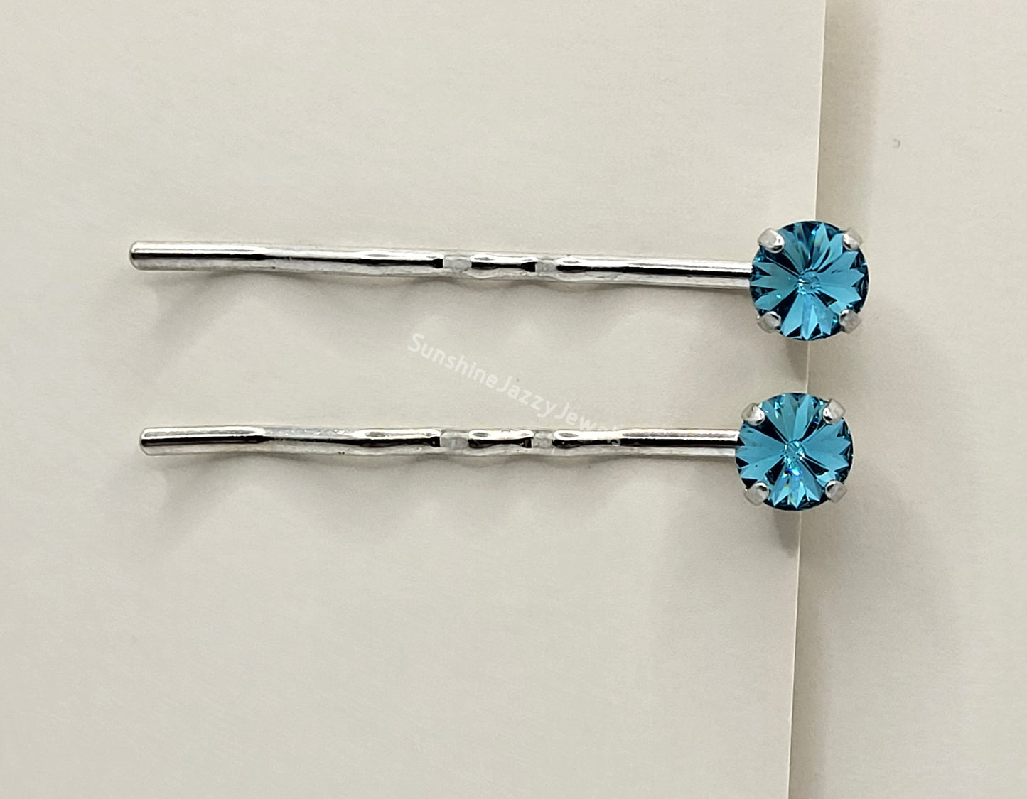 Hair/ Bobby Pins - Swarovski Crystal Chaton Stone; Pack of 2; Many Colors!