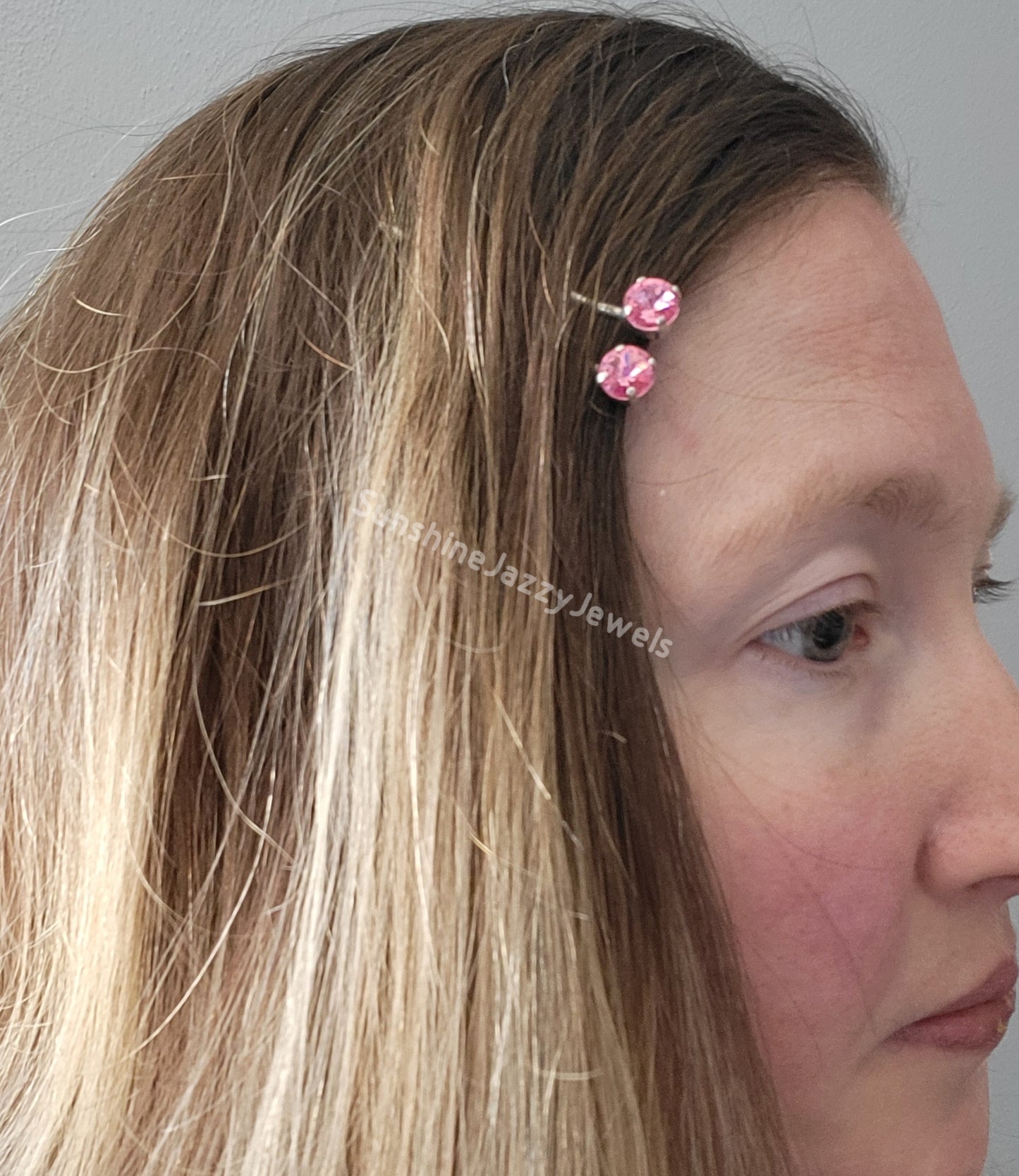 Hair/ Bobby Pins - Swarovski Crystal Chaton Stone; Pack of 2; Many Colors!