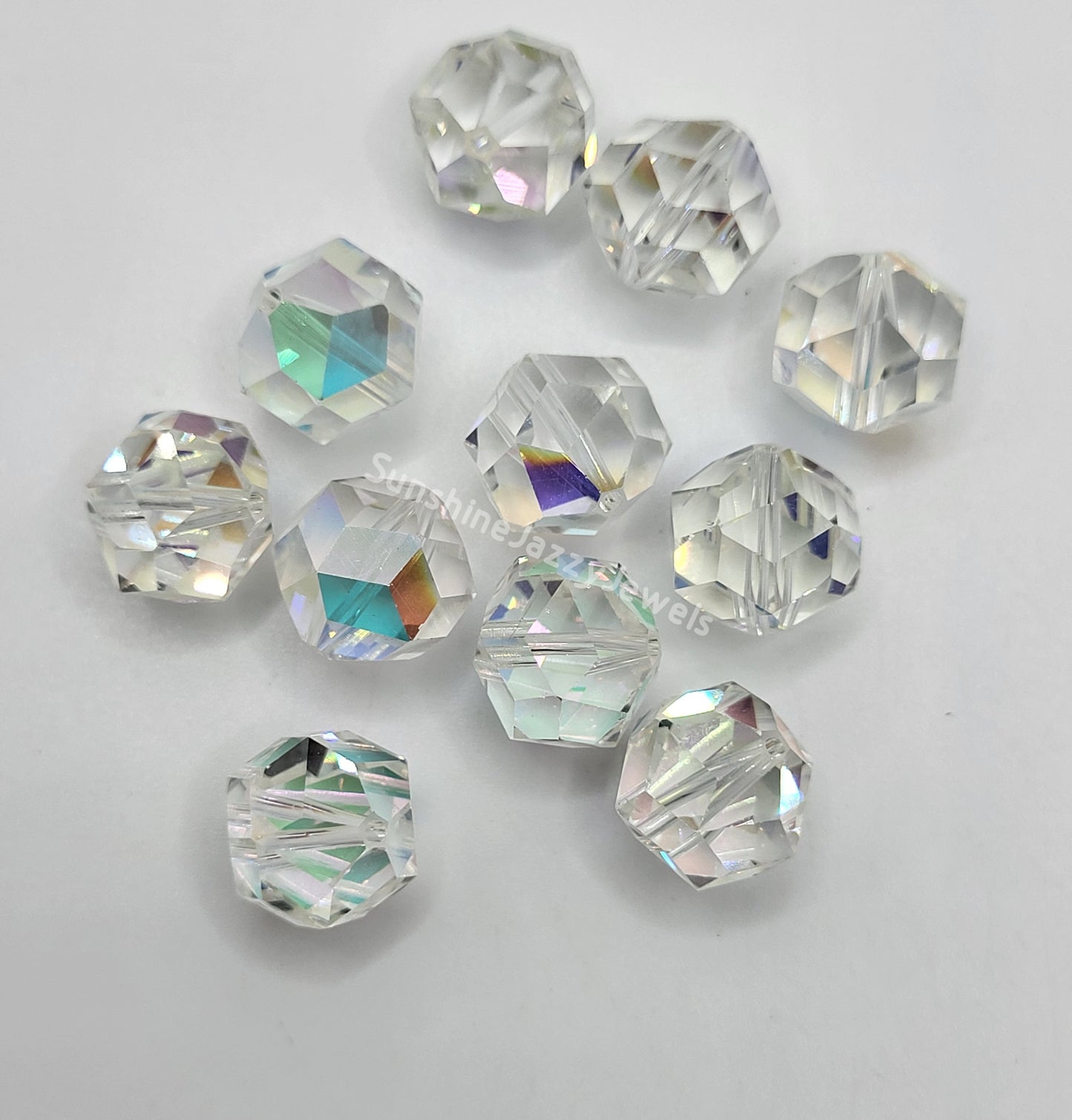 SALE! Factory Pack - Swarovski Crystal Clear AB 11mm Rocky Cut Round 5007