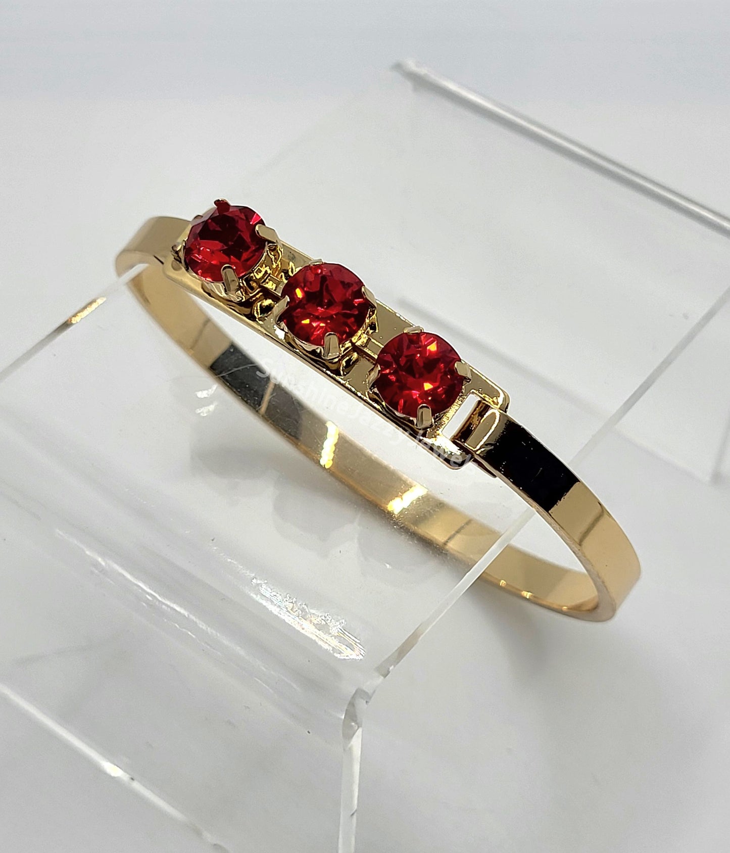 Bangle Bracelets - Swarovski Crystal Stones & Gold Plated Brass