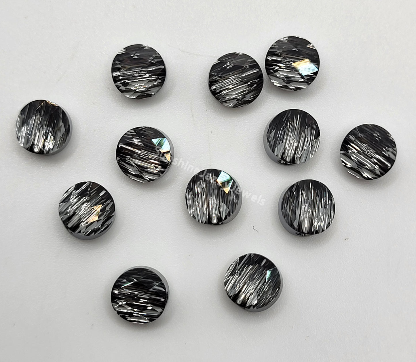 #5052 - Swarovski Crystal Silver Night 6mm Mini Flat Round Beads
