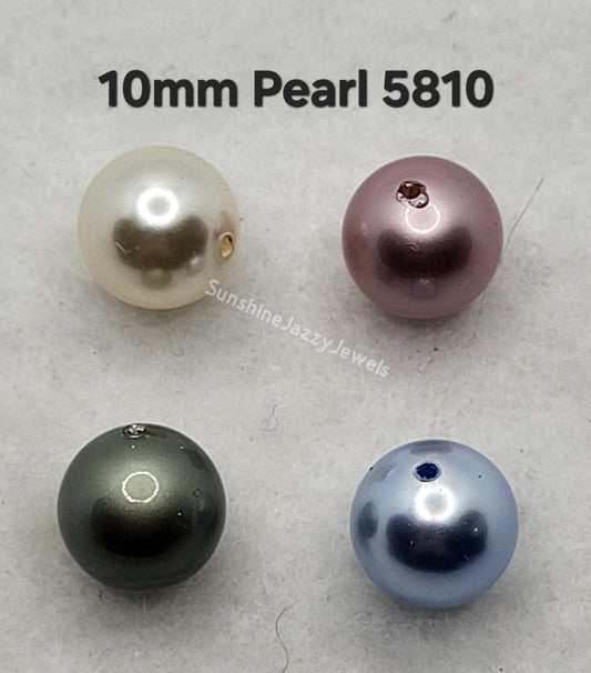 #5810 - Swarovski Crystal 10mm Round Pearl Beads; 10pc per pack