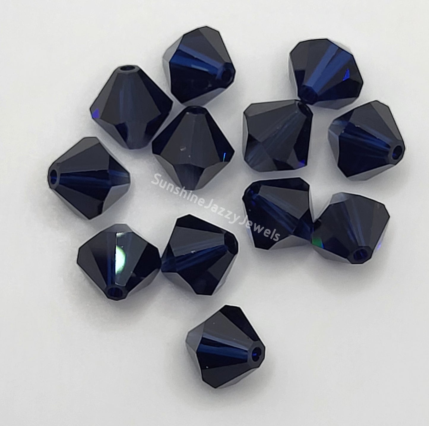 #5328 - 12pc Swarovski Crystal Dark Indigo 8mm Bicone Beads; LAST ONE