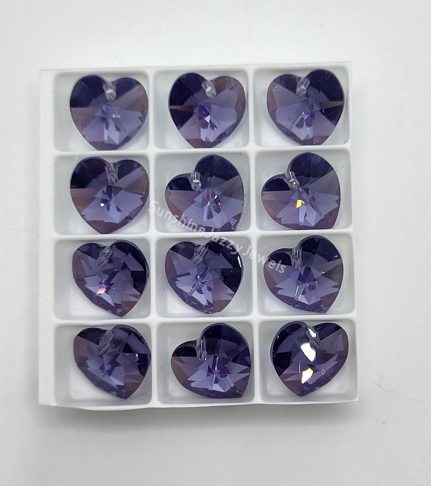 AMAZING DEAL! 12pc Swarovski Crystal 10mm Heart 6202 Pendants w/ AB Finish; Choose Color