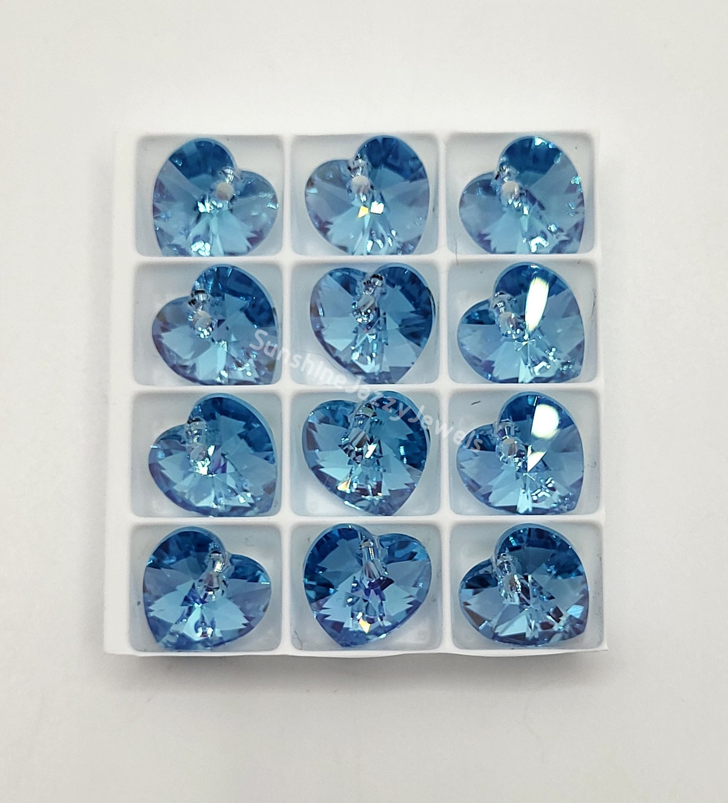 AMAZING DEAL! 12pc Swarovski Crystal 10mm Heart 6202 Pendants w/ AB Finish; Choose Color