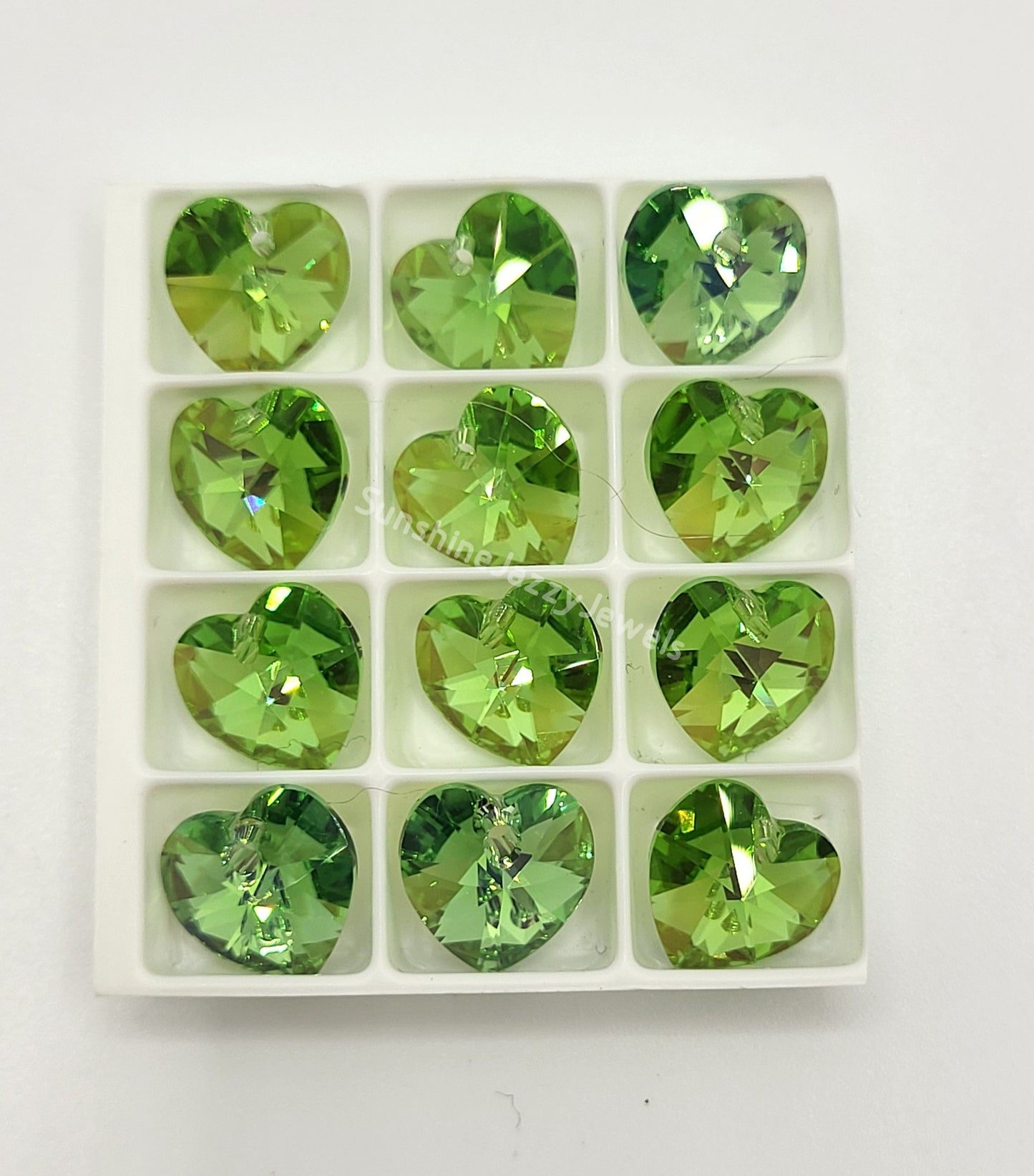 AMAZING DEAL! 12pc Swarovski Crystal 10mm Heart 6202 Pendants w/ AB Finish; Choose Color