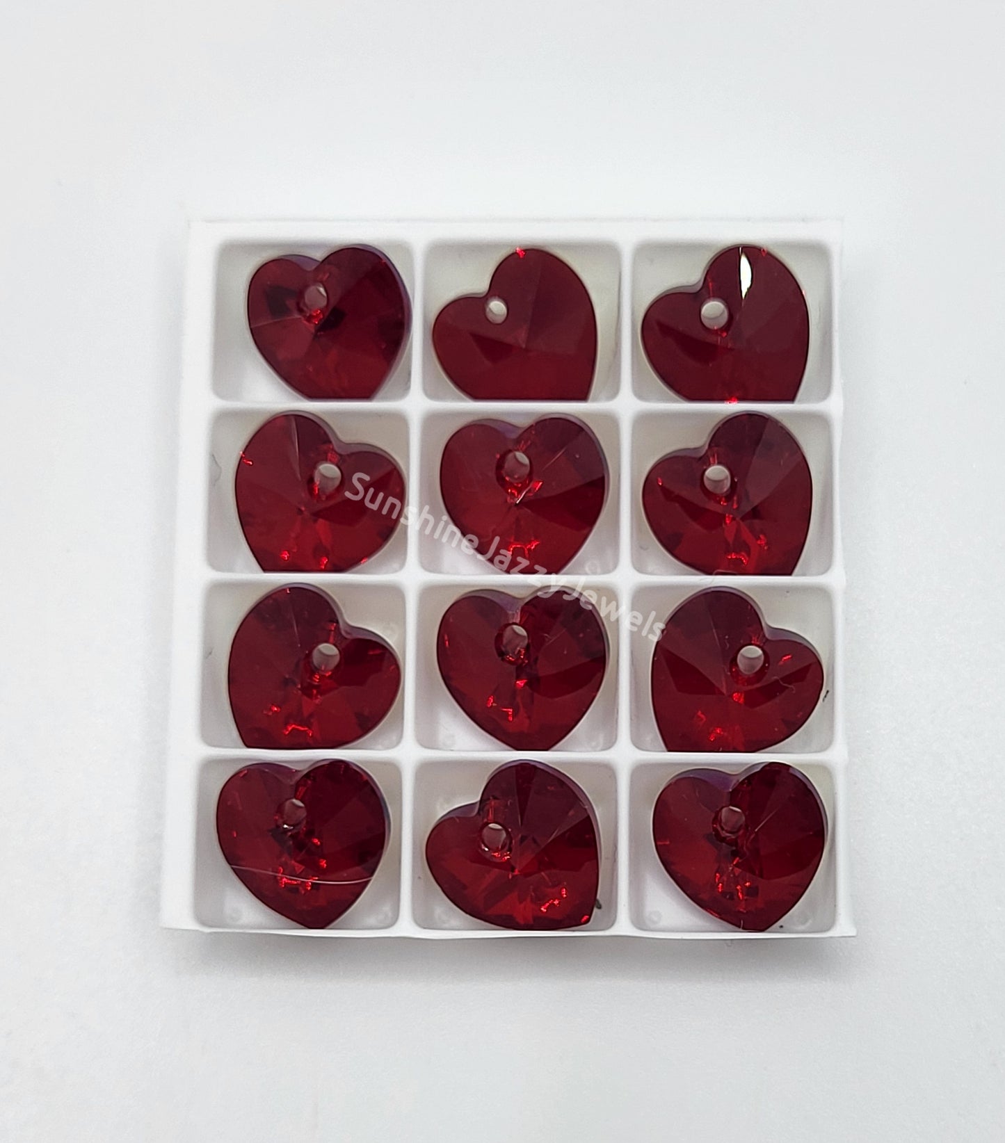 AMAZING DEAL! 12pc Swarovski Crystal 10mm Heart 6202 Pendants w/ AB Finish; Choose Color