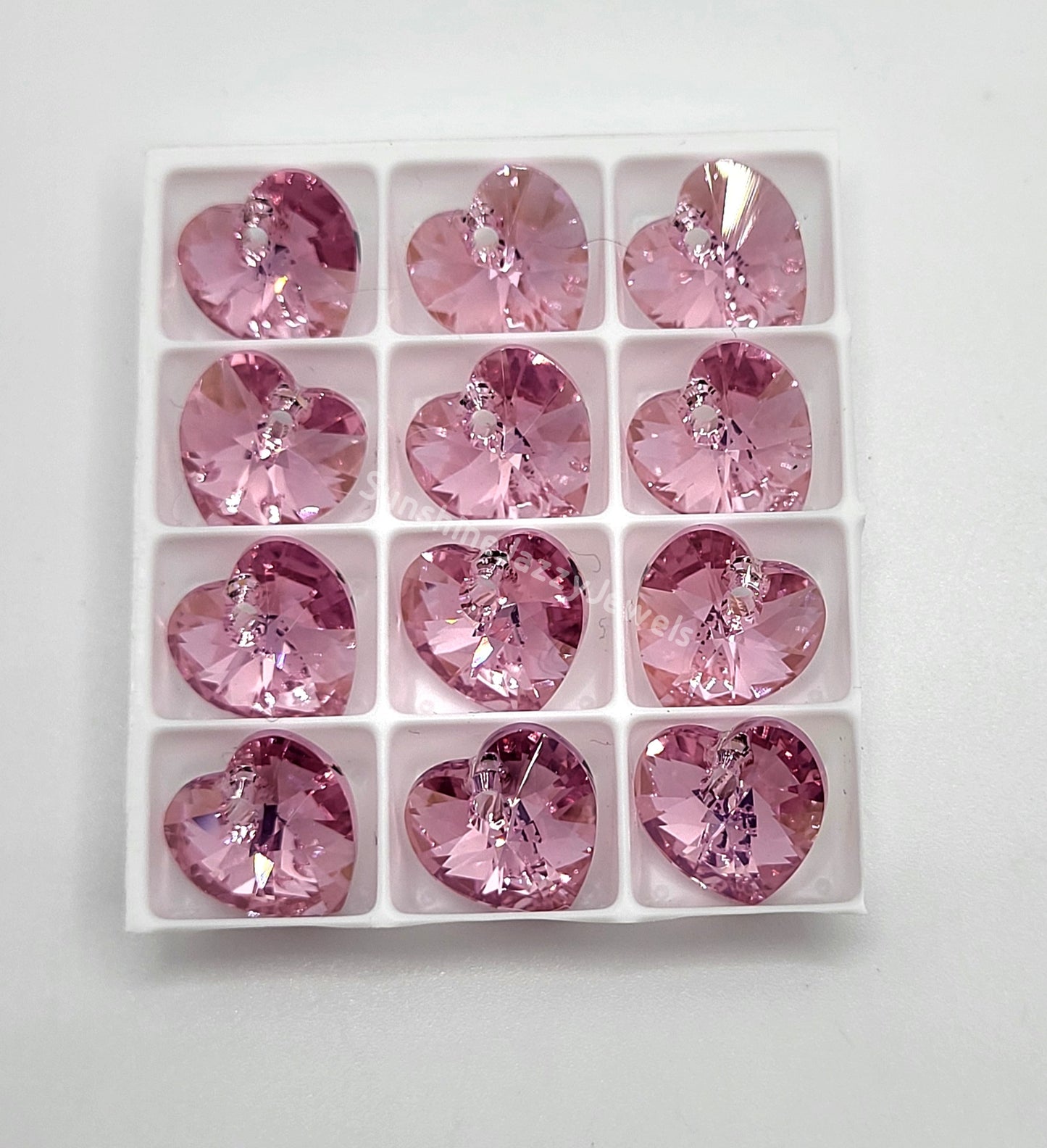 AMAZING DEAL! 12pc Swarovski Crystal 10mm Heart 6202 Pendants w/ AB Finish; Choose Color