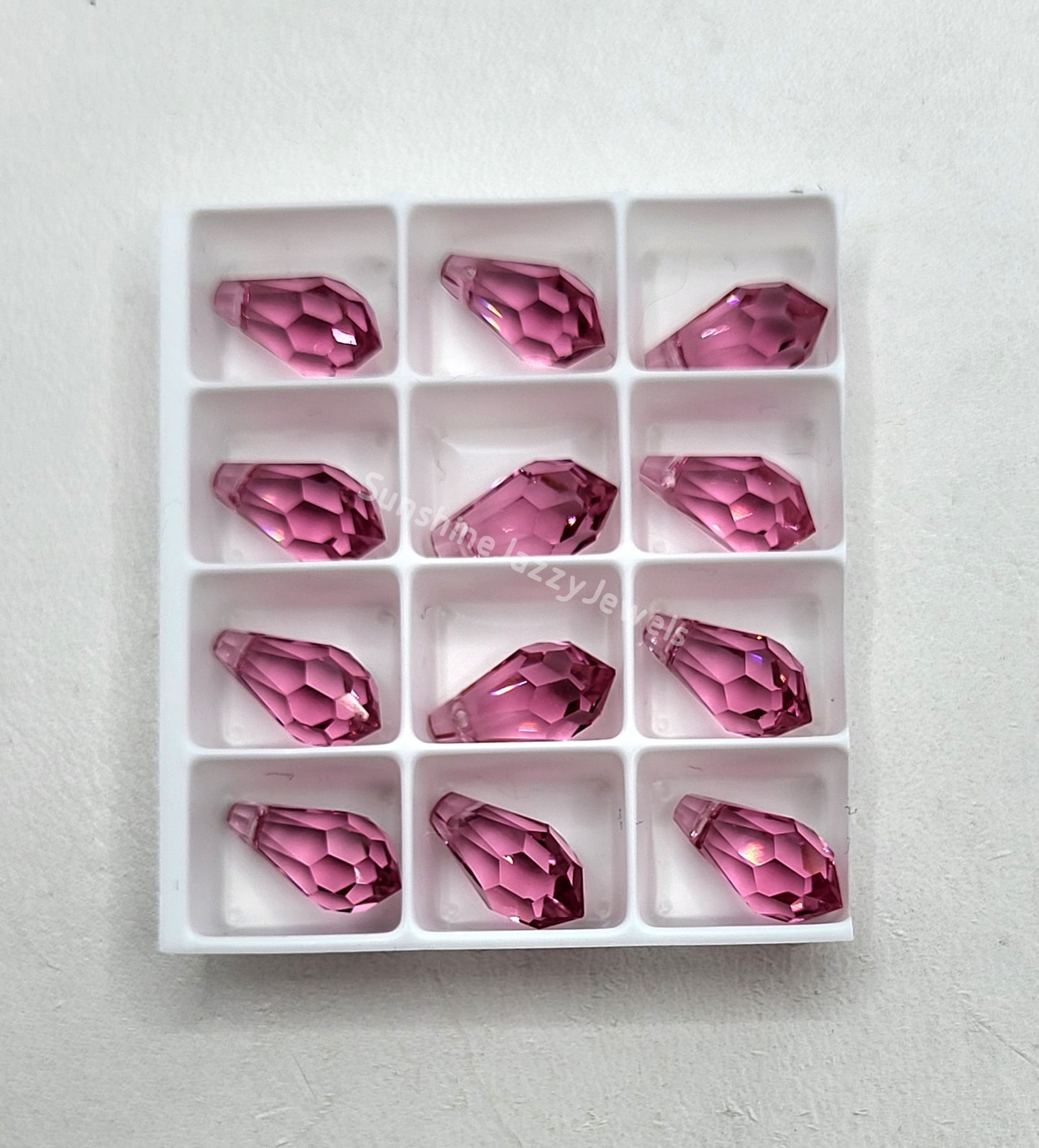 AMAZING DEAL! 12-pack Swarovski Crystal 11mm Teardrop 6000 Pendants; MANY COLORS