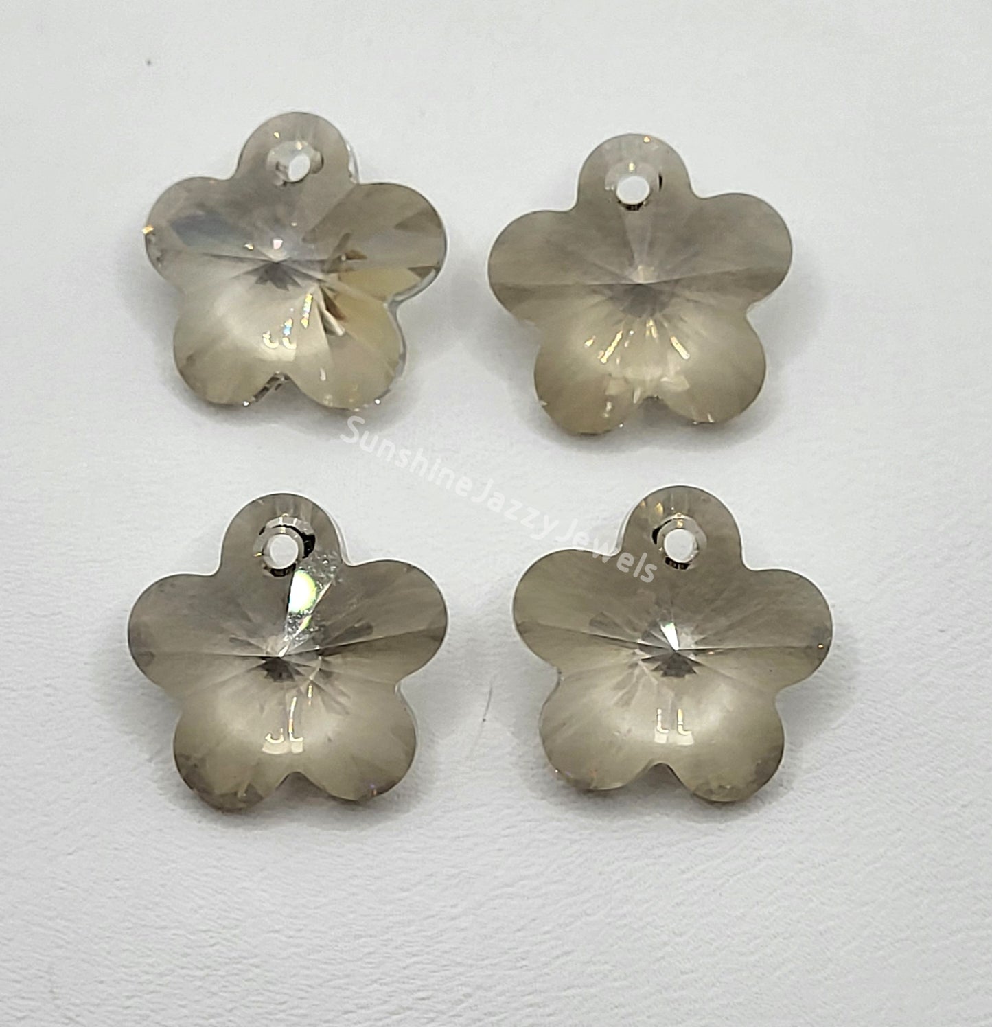 AMAZING DEAL! 4pc Swarovski Crystal Silver Shade 18mm Flower 6744 Pendants