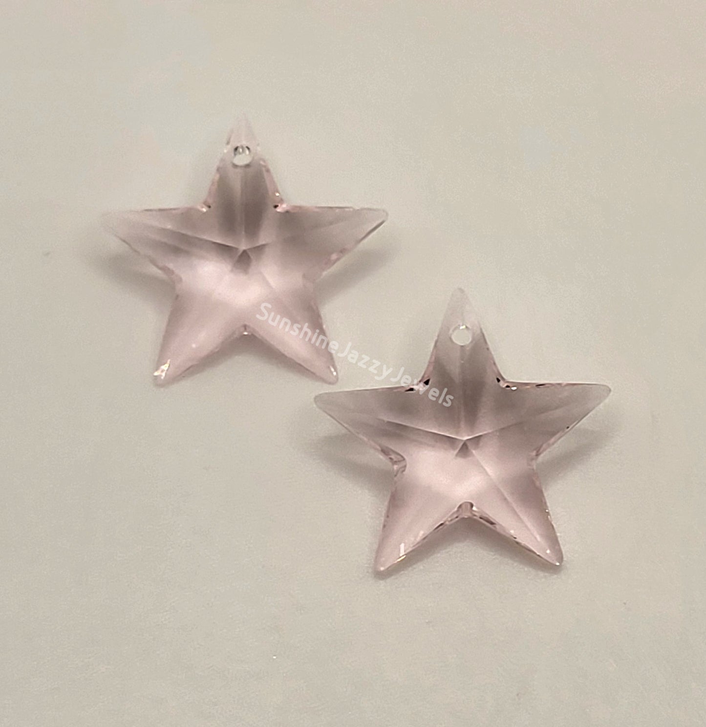 Sterling Silver Earrings - Swarovski Crystal Star Pendant; Many Colors