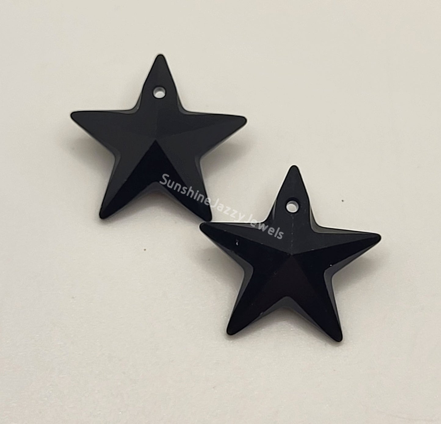 Sterling Silver Earrings - Swarovski Crystal Star Pendant; Many Colors