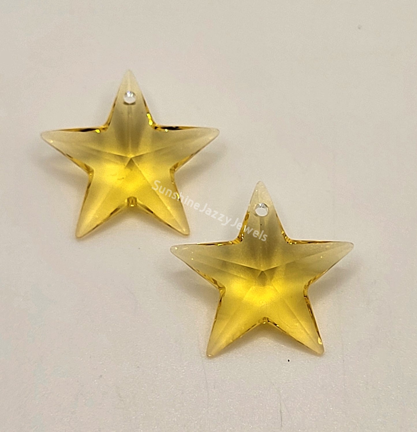 Sterling Silver Earrings - Swarovski Crystal Star Pendant; Many Colors