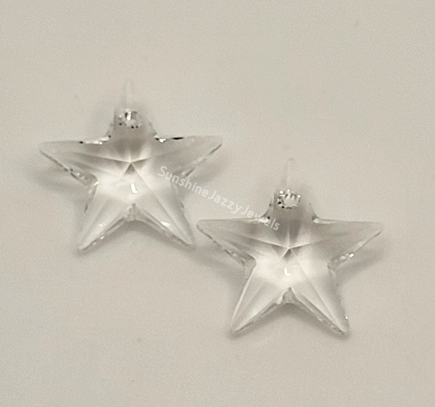Sterling Silver Earrings - Swarovski Crystal Star Pendant; Many Colors