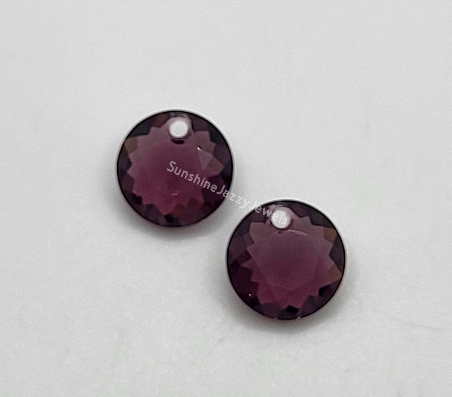 Sterling Silver Earrings - Swarovski Crystal Classic Cut Round Pendant; Many Colors