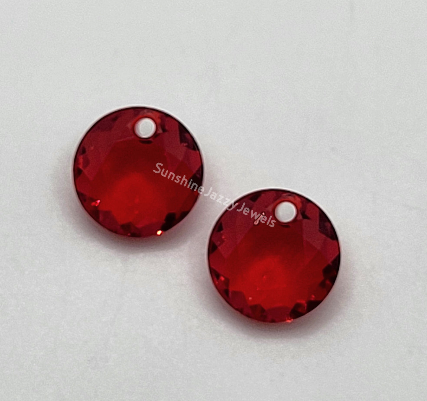 Sterling Silver Earrings - Swarovski Crystal Classic Cut Round Pendant; Many Colors