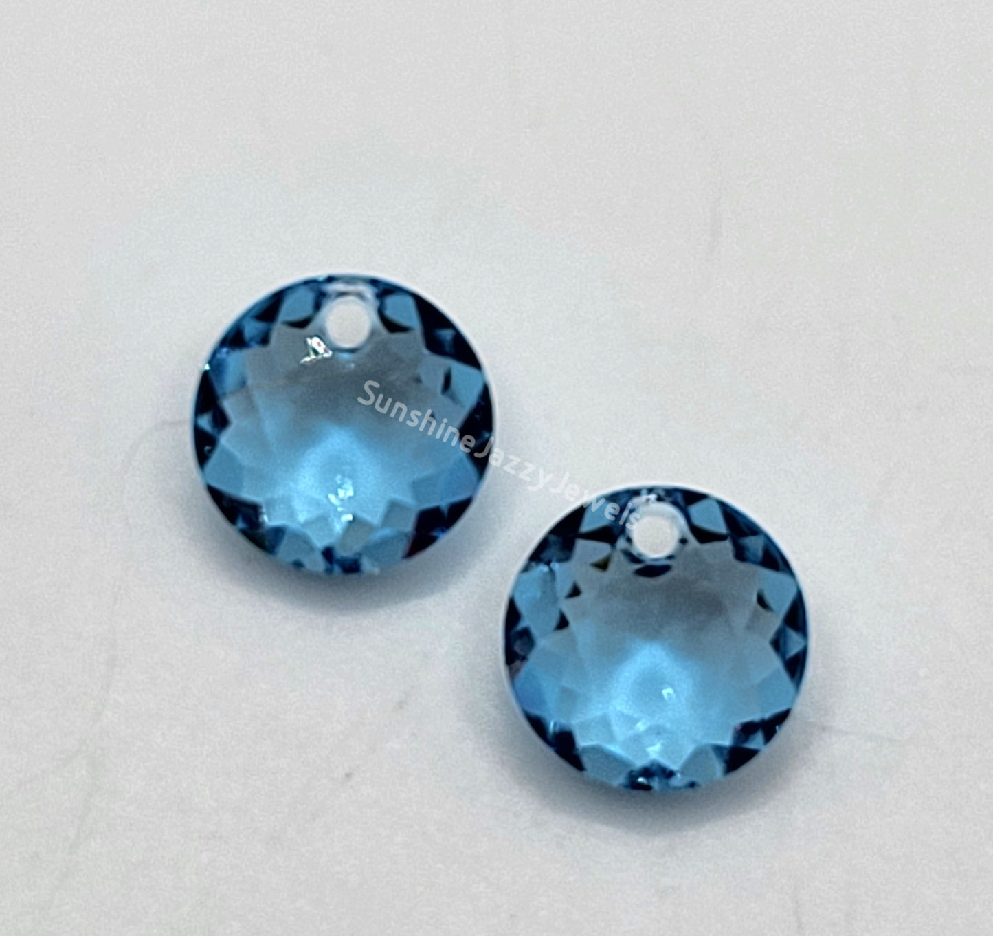 Sterling Silver Earrings - Swarovski Crystal Classic Cut Round Pendant; Many Colors