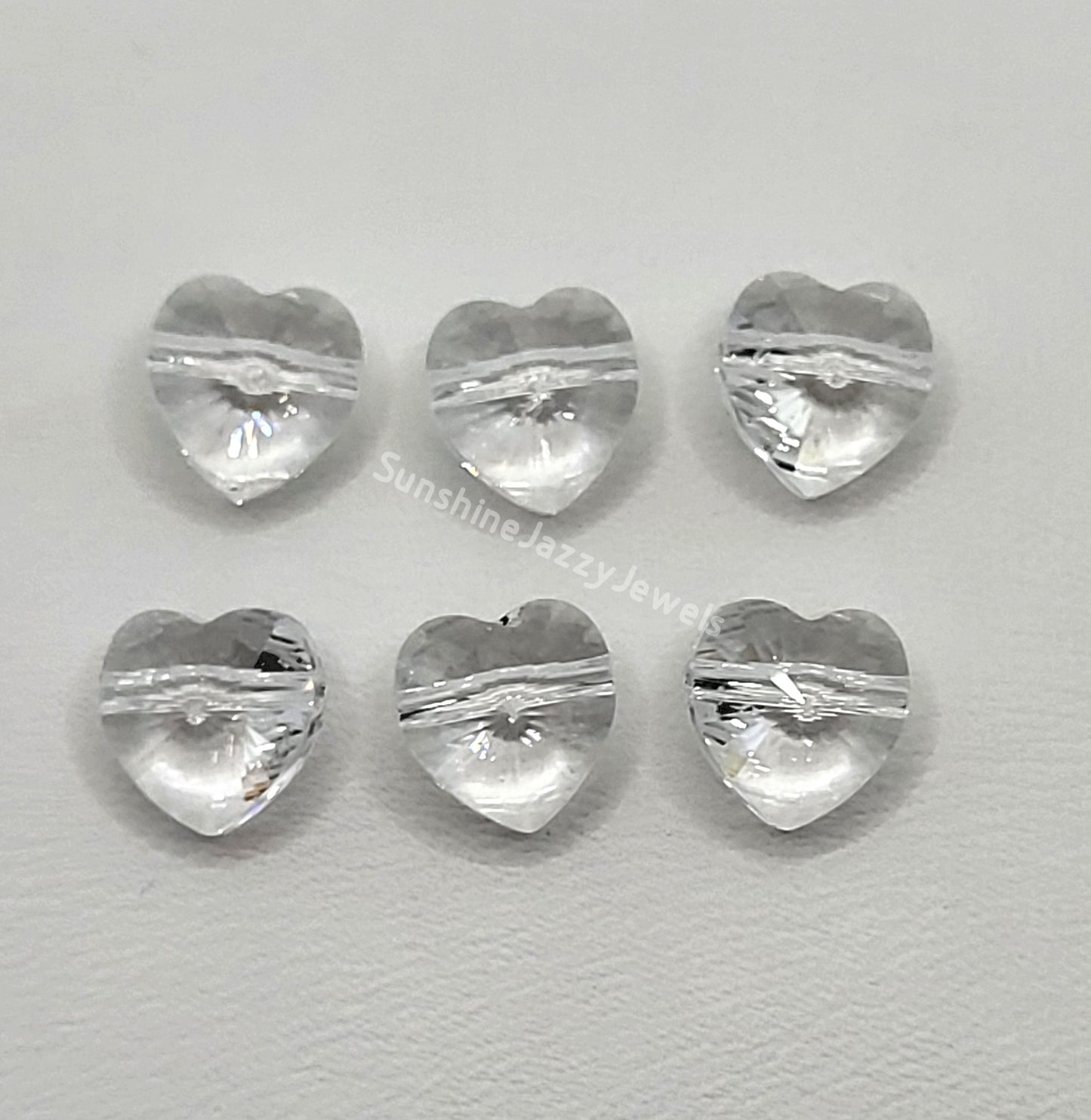 #5742 - Swarovski Crystal 8mm Heart Beads; Clear, Clear AB, or Siam