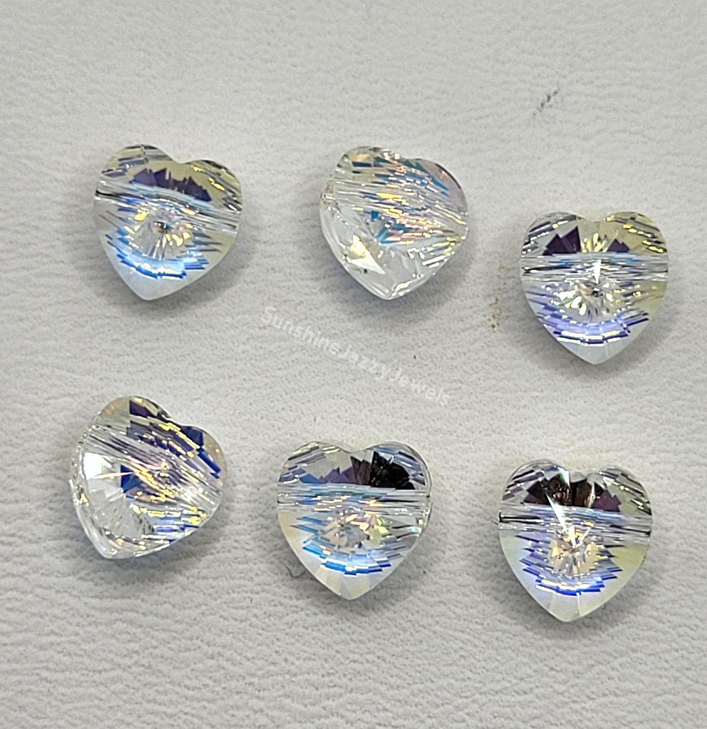 #5742 - Swarovski Crystal 8mm Heart Beads; Clear, Clear AB, or Siam