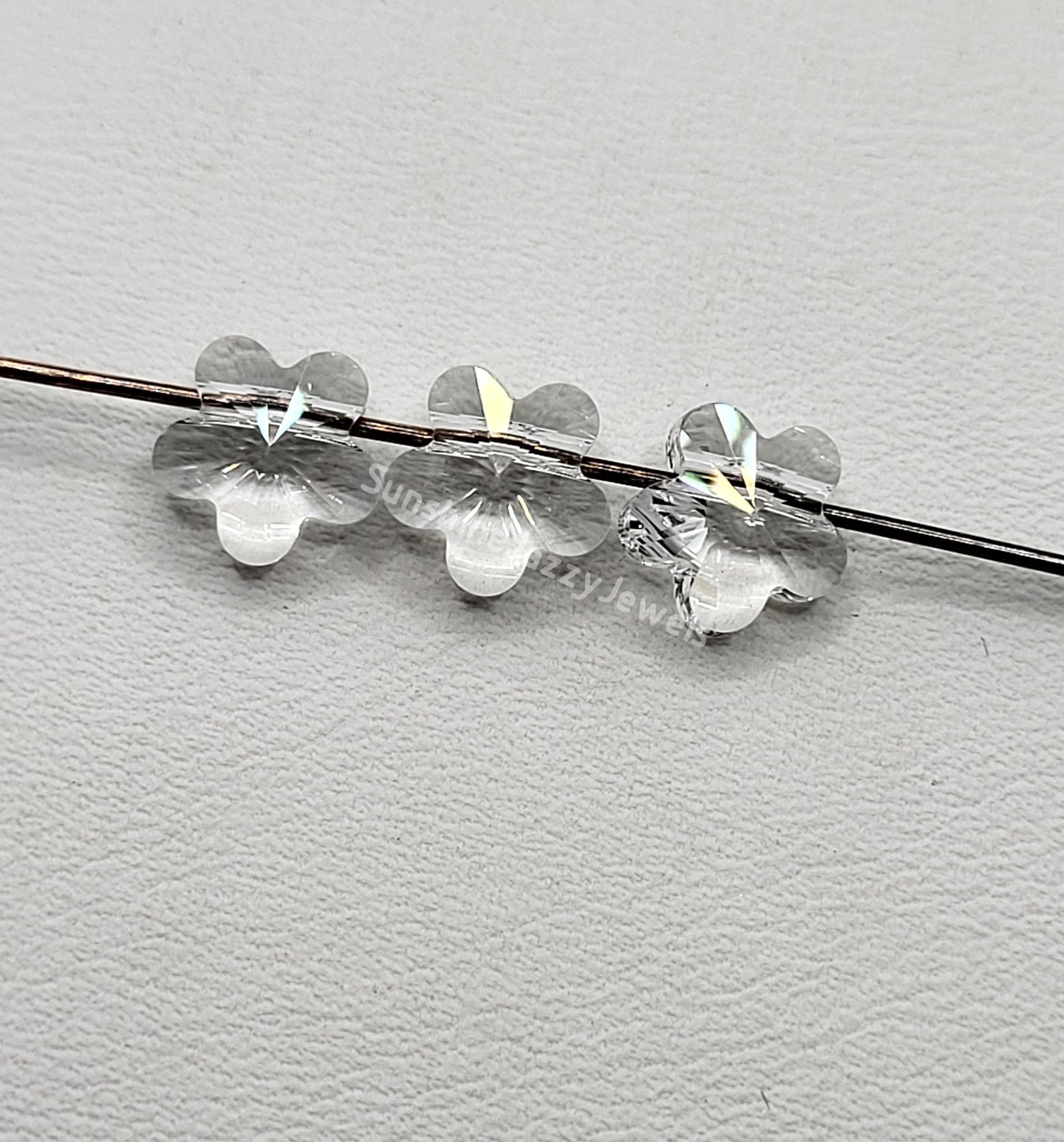 #5744 - 12pc Swarovski Crystal Clear 8mm Flower Beads; LAST ONE